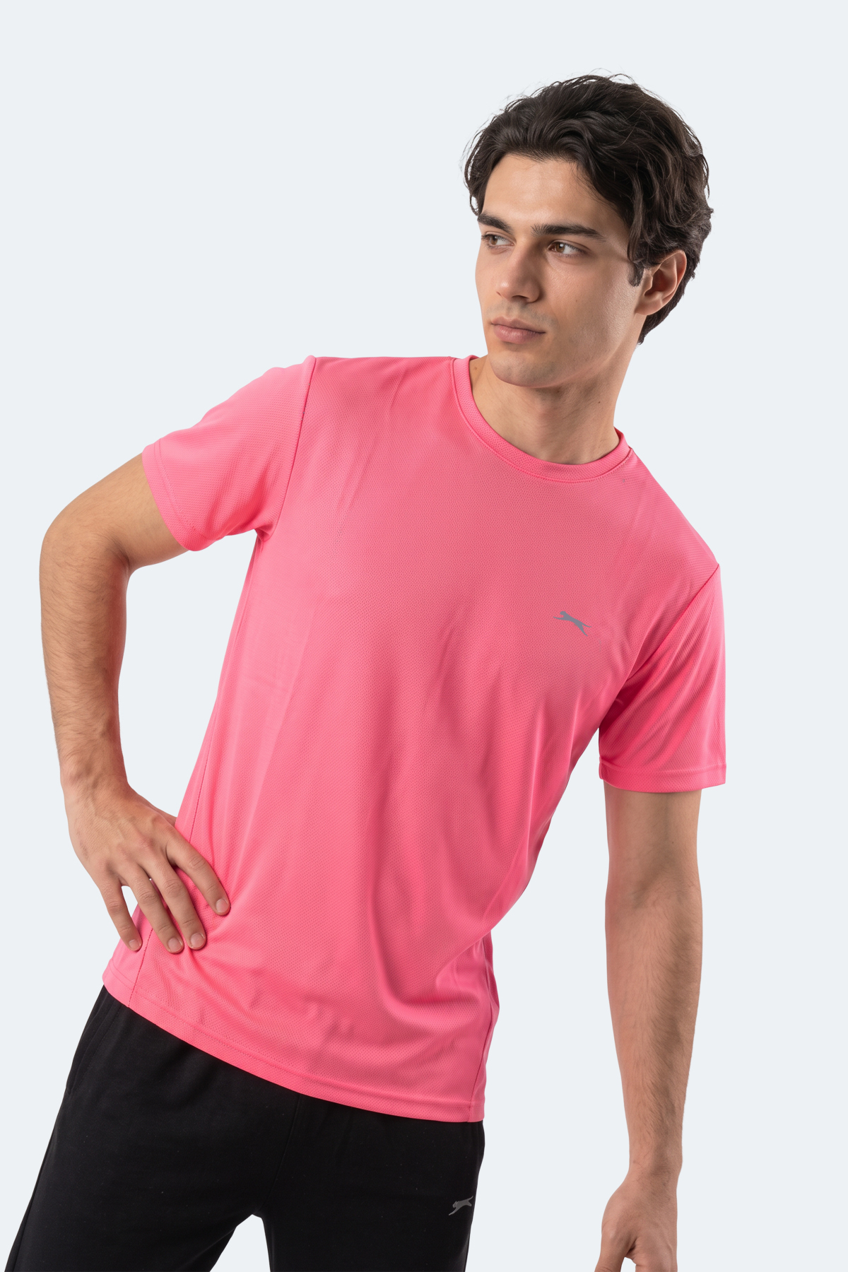 Slazenger HAUNTED I Erkek Neon Pembe Tişört görsel 5