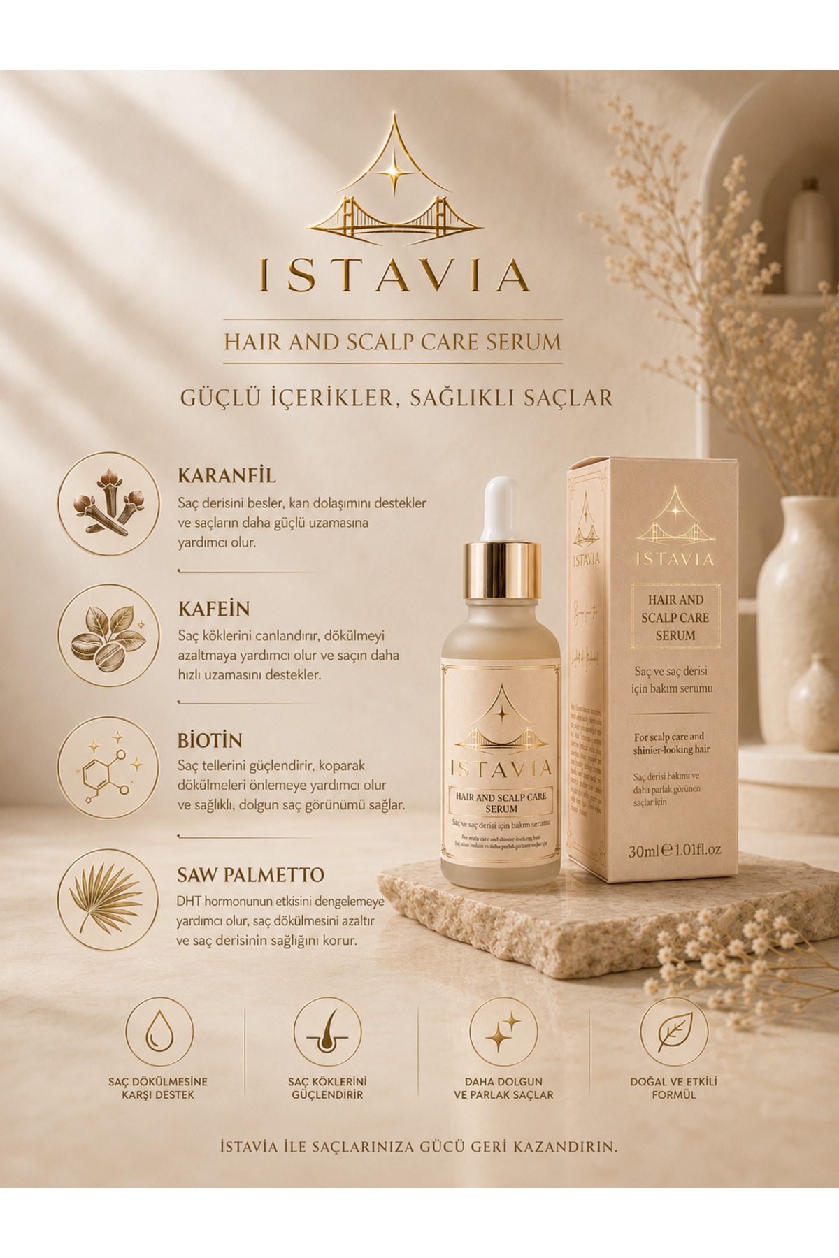 Saç ve Saç Derisi Bakım Serumu 30 ml — 001 — تصویر 2 از 2