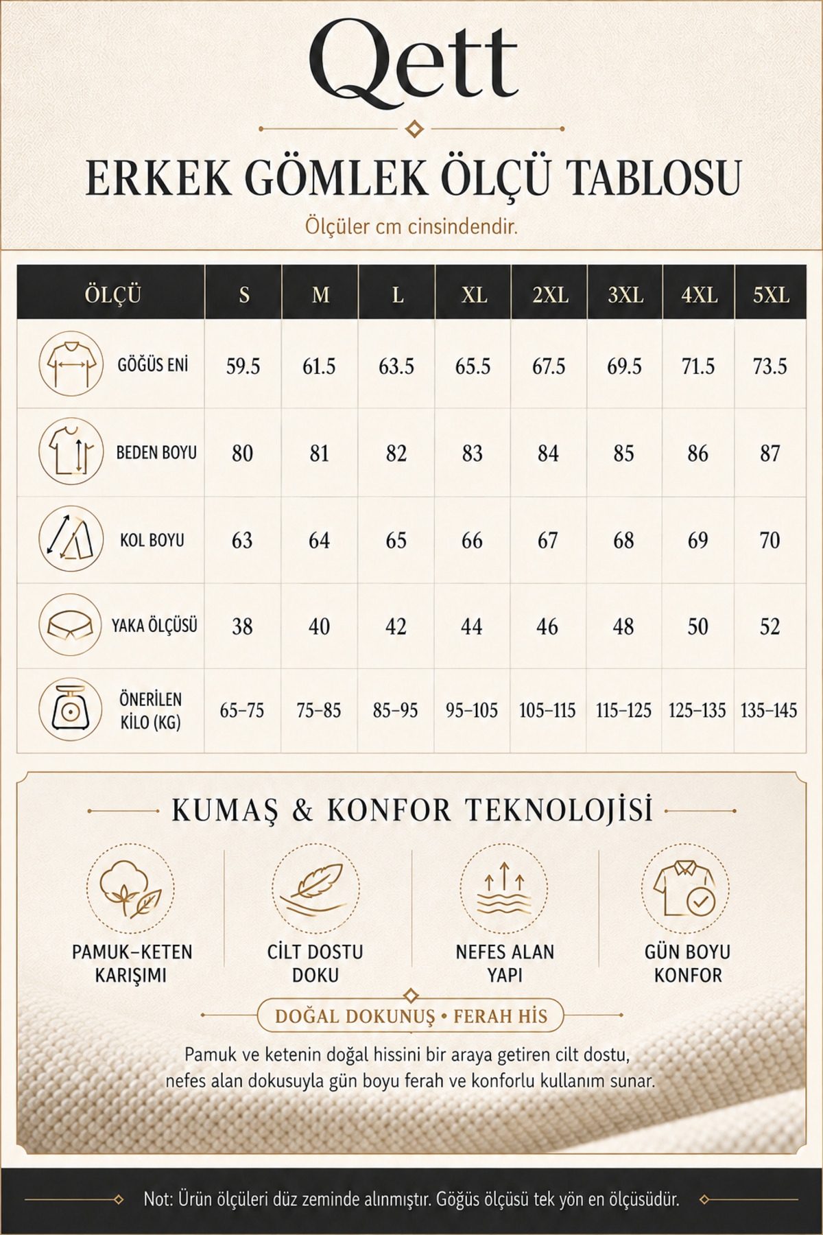 Qett Kısa Kol Regular Kesim Düğmeli Yaka Pamuk Nefes Alabilen Keten Görünümlü Gömlek Büyük Beden görsel 3