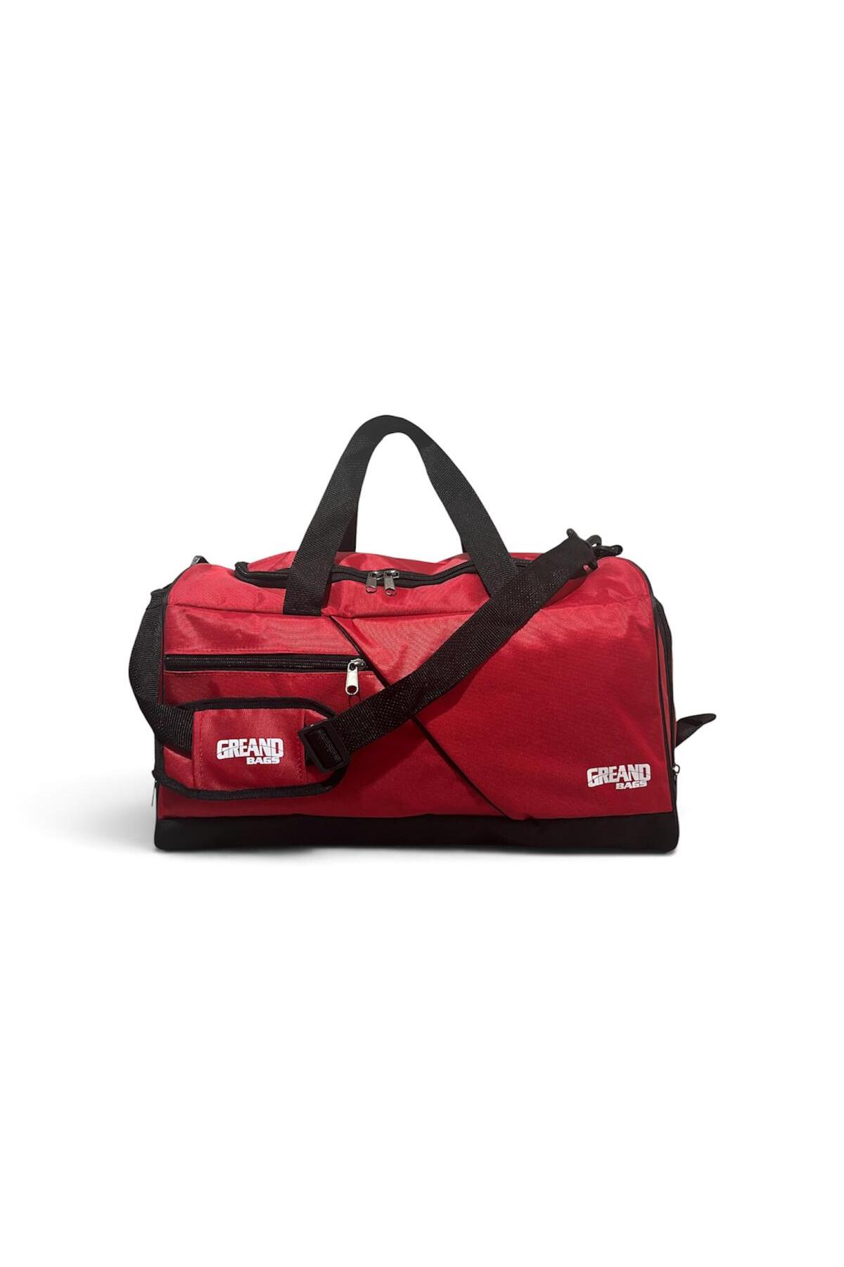 GreandBags Kırmızı Ayakkabı Bölmeli A Kalite Geniş Hacimli Spor Çantası Seyehat Çantası GYM görsel 7