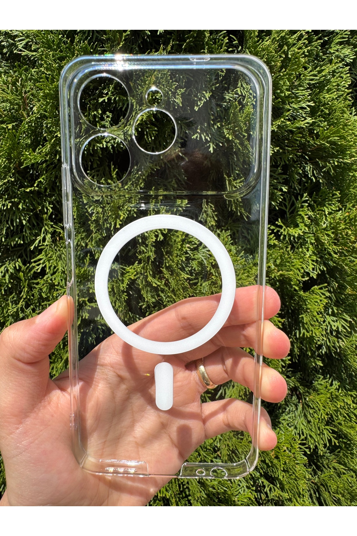 Tecno Spark 40 Uyumlu Kılıf İnce Sert Sararmaz Magsafe Kamera Korumalı Koruyucu Dayanıklı Transparan Arka Kapak