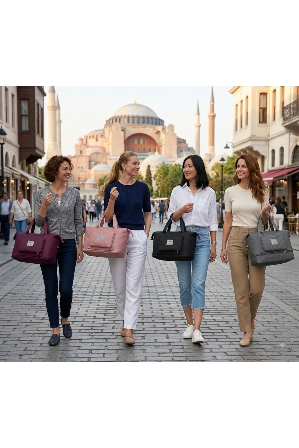 Doori Katlanabilir Seyahat Çantası - Geniş Hacimli Spor çantası - Market Alışveriş Çantası - Bebek çantası - Anne Çantası - Plaj çantası görsel 6