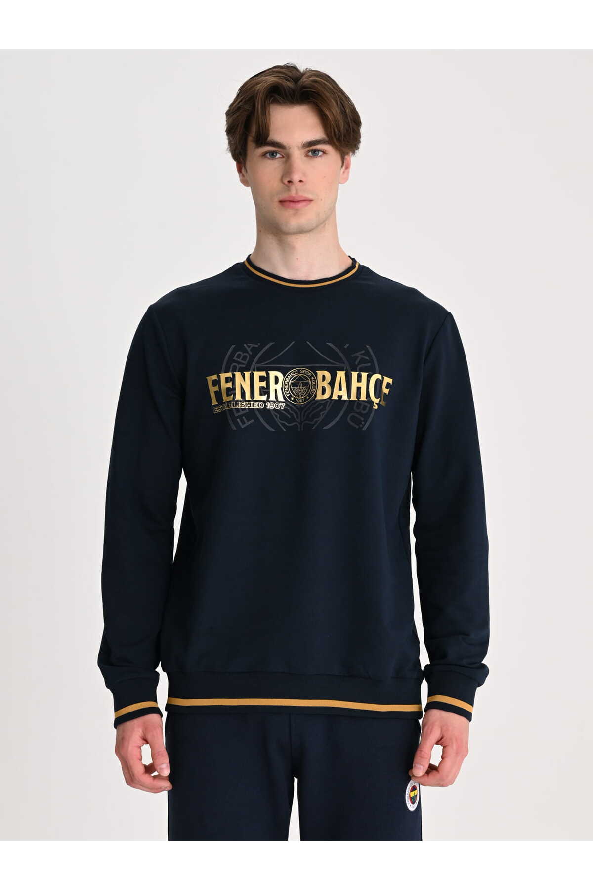Fenerbahçe Lacivert Tribün Established 1907 Erkek Sweatshirt