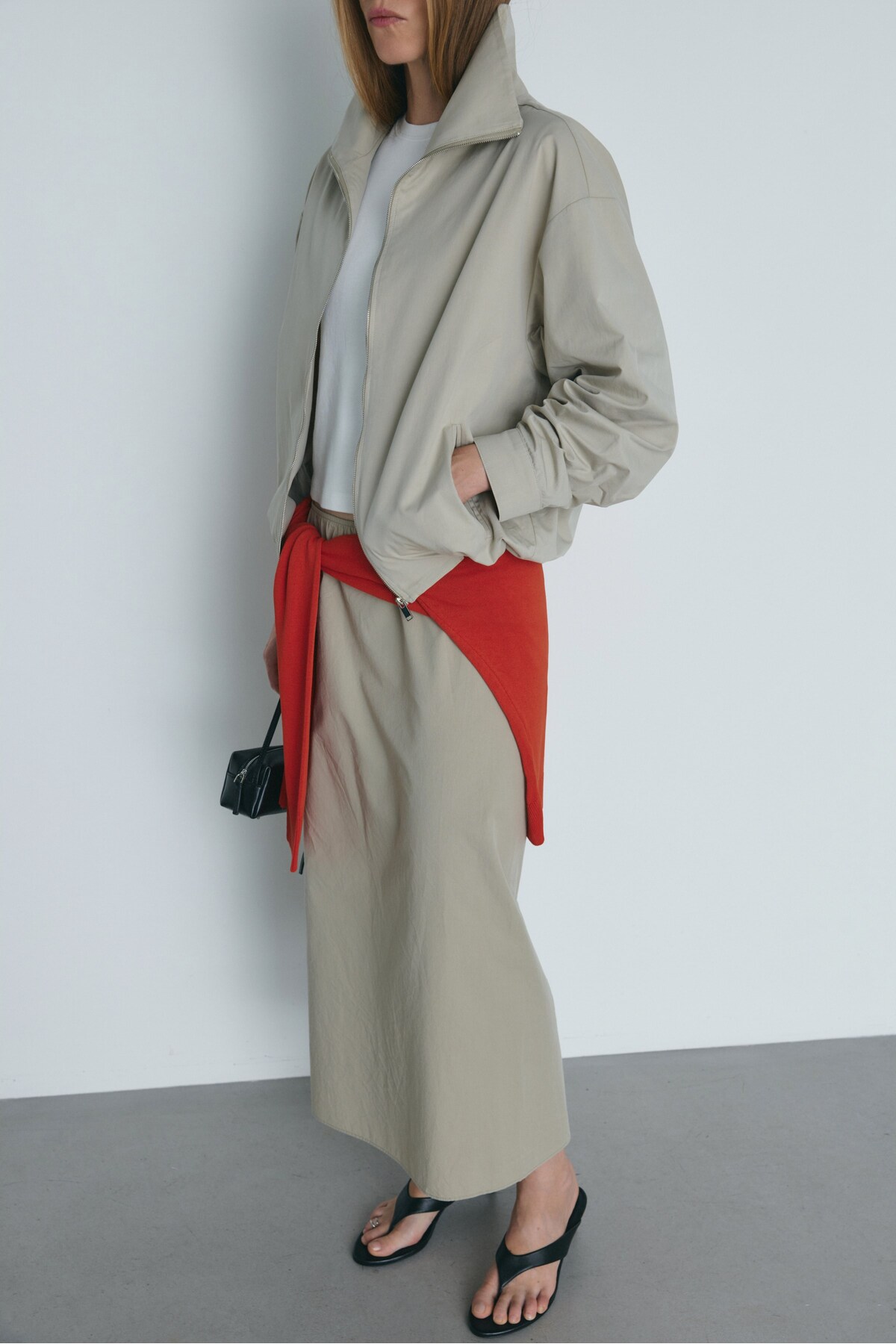 Suud Collection Taş Nora Fermuarlı Gabardin Ceket görsel 7