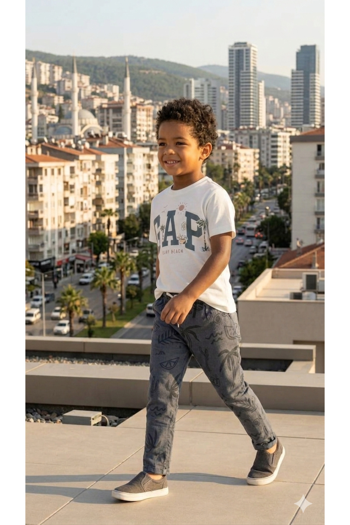 TİŞORTLU MÜSLİM PANTOLON TAKIM - Gri