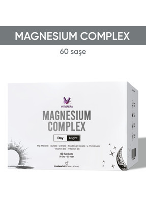 Vitisfera Magnezyum Complex Gündüz-Gece 60 Saşe Magnezyum Malat, Sitrat,Taura...