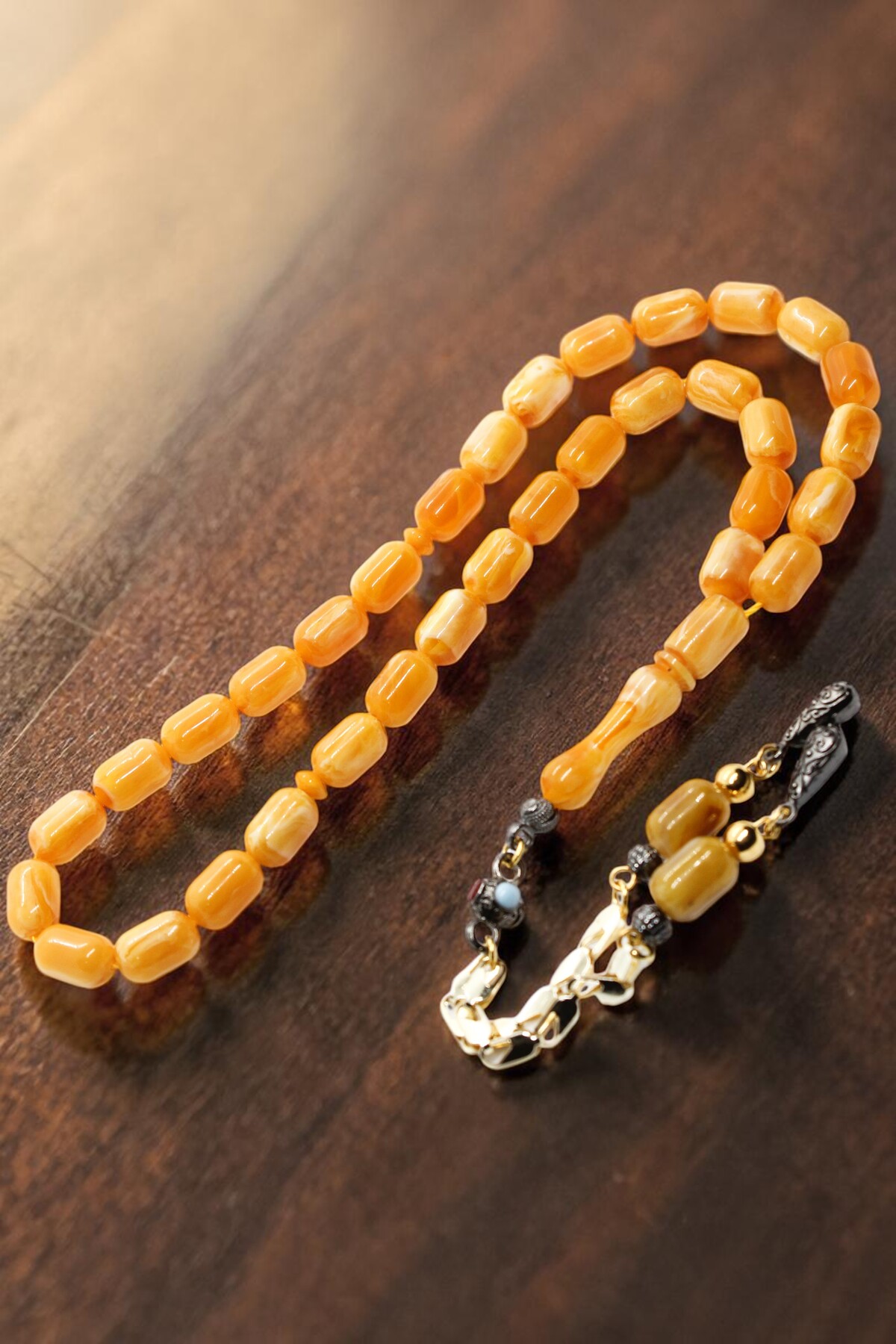 Certified Special Design Master Workmanship Squeeze Fire Amber Rhodium Gold Plated Fringed