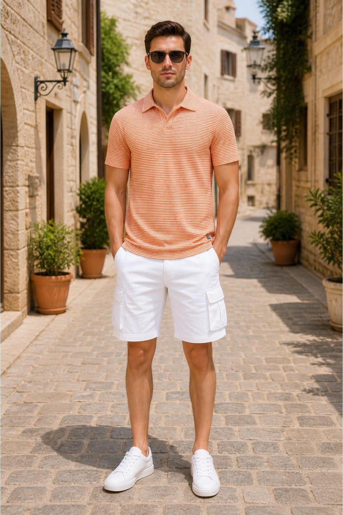 ALEXANDERGARDI Buttonless Polo Collar T-Shirt (E21-84000)