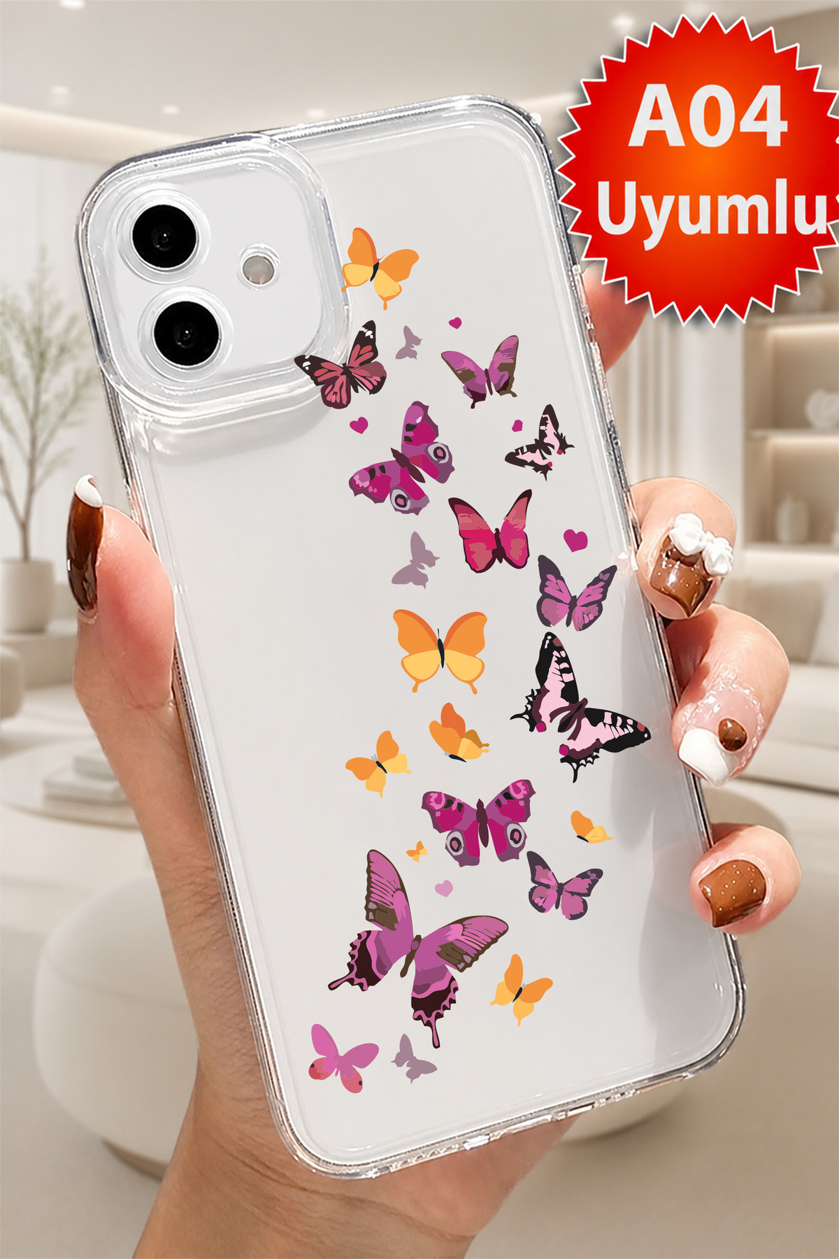 Transparent Silicone Case with Luxury Pattern Compatible with Samsung Galaxy A04