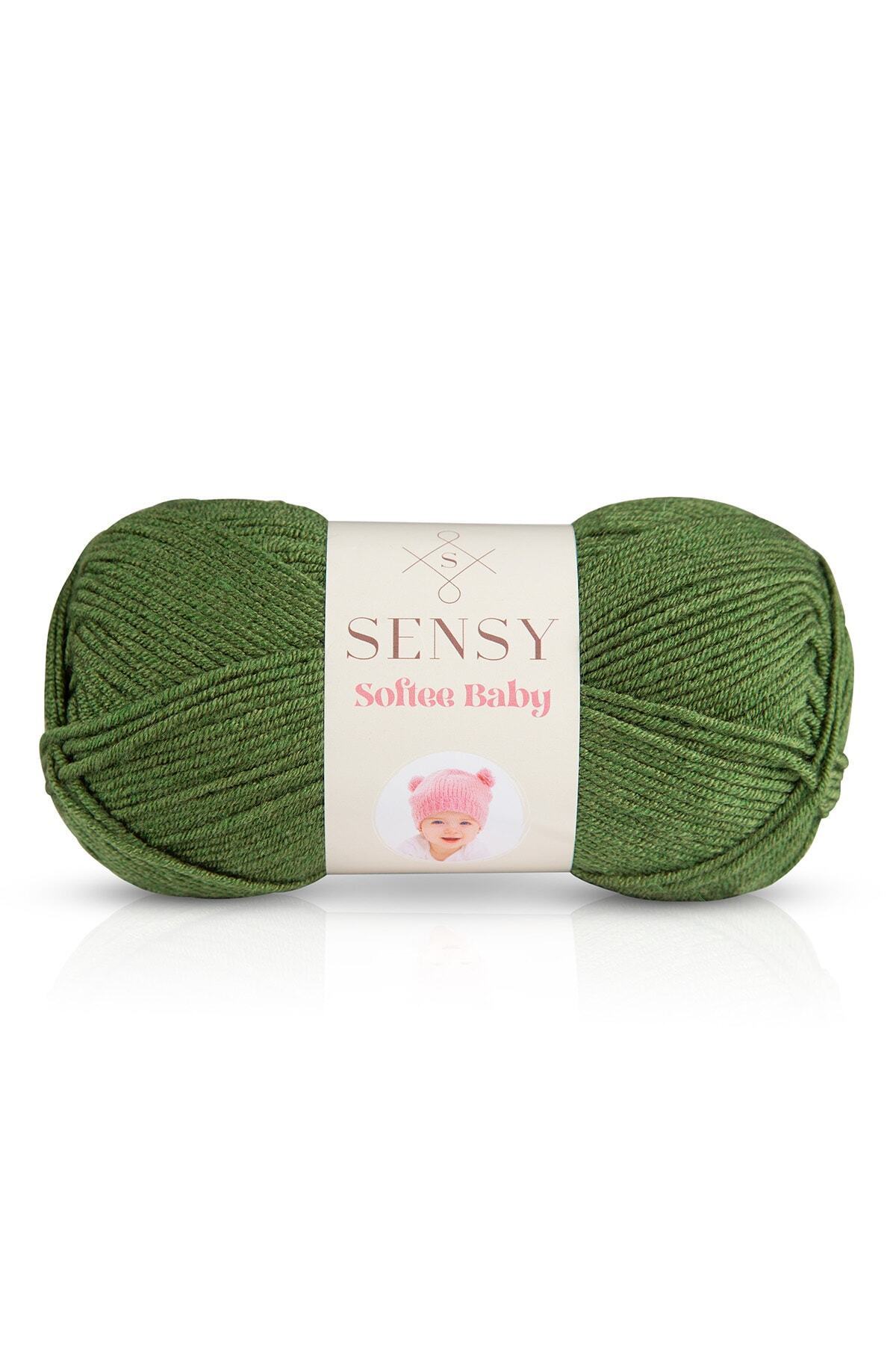 Premium Softee Baby Hand Knitting Rope Baby Rope Cardigan Beanie Beanie Footed Baby Blanket Rope Green
