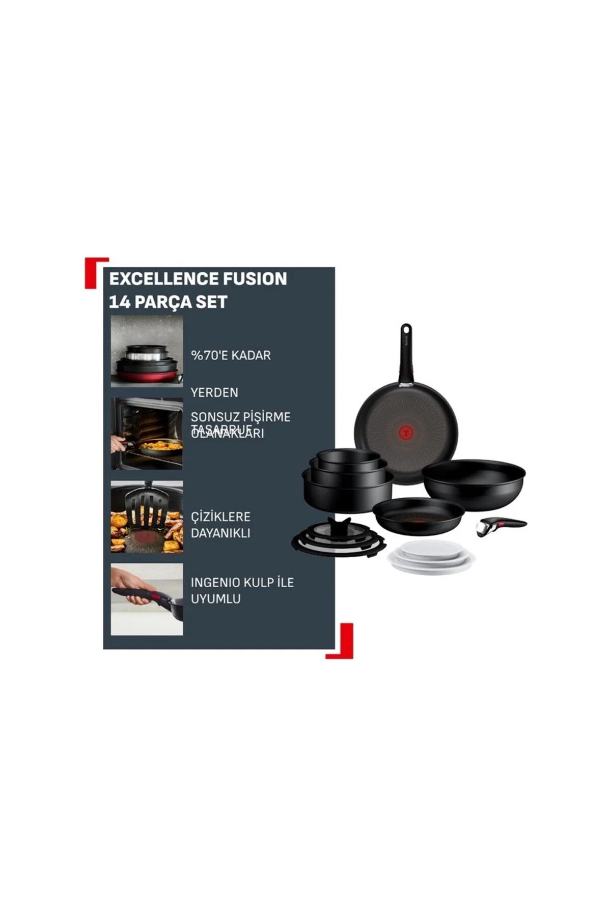 ست تابه و قابلمه بزرگ 14 پارچه Ingenio Excellence Fusion Core 9X
