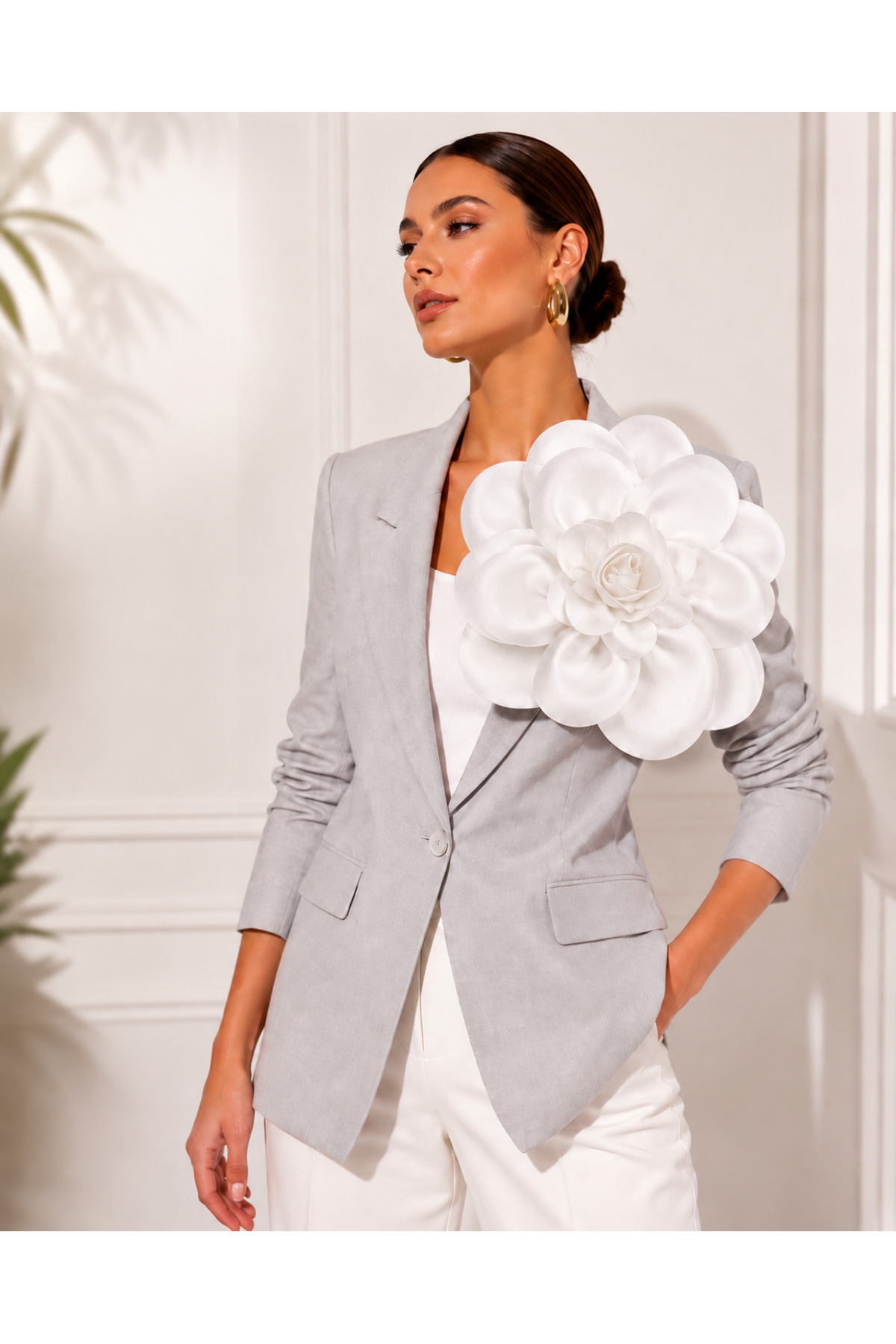 Oversized Fabric Flower Brooch