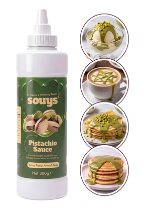 Souys Antep Fıstığı Aromalı Tatlı Çikolata Sos 300 gr - Waffle & Krep & Panke...