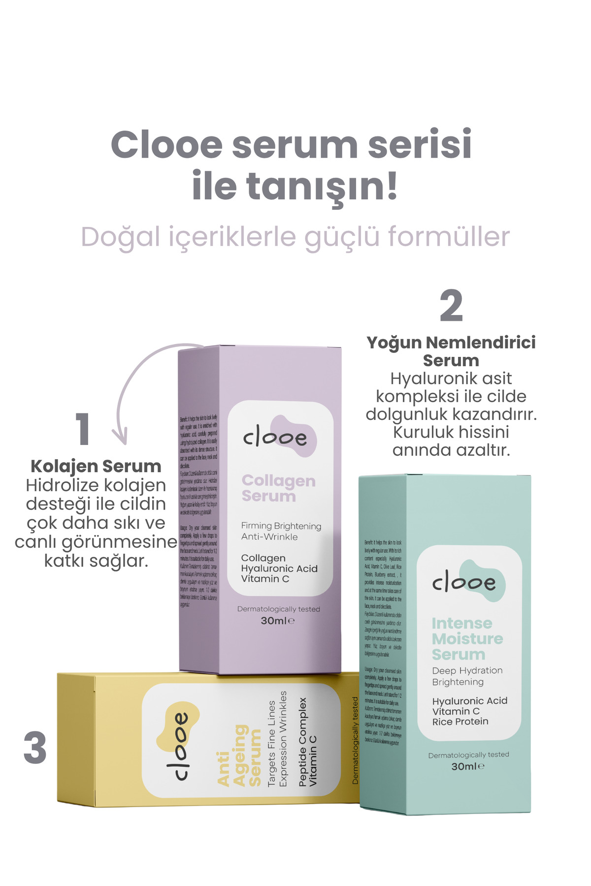 Yaşlanma Karşıtı Anti-Aging Serum 30 ml - Hyaluronik Asit & Yeşil Çay Özlü - Sıkılaştırıcı Bakım - Doğal İçerikli — STK007 — تصویر 5 از 5