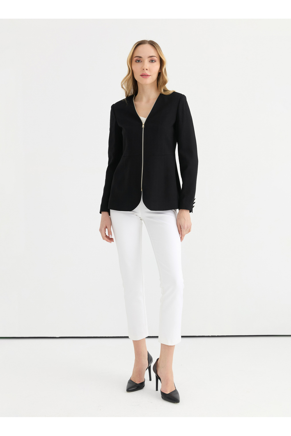 Selen Siyah Kadın Ceket 26YSL1619 görsel 3