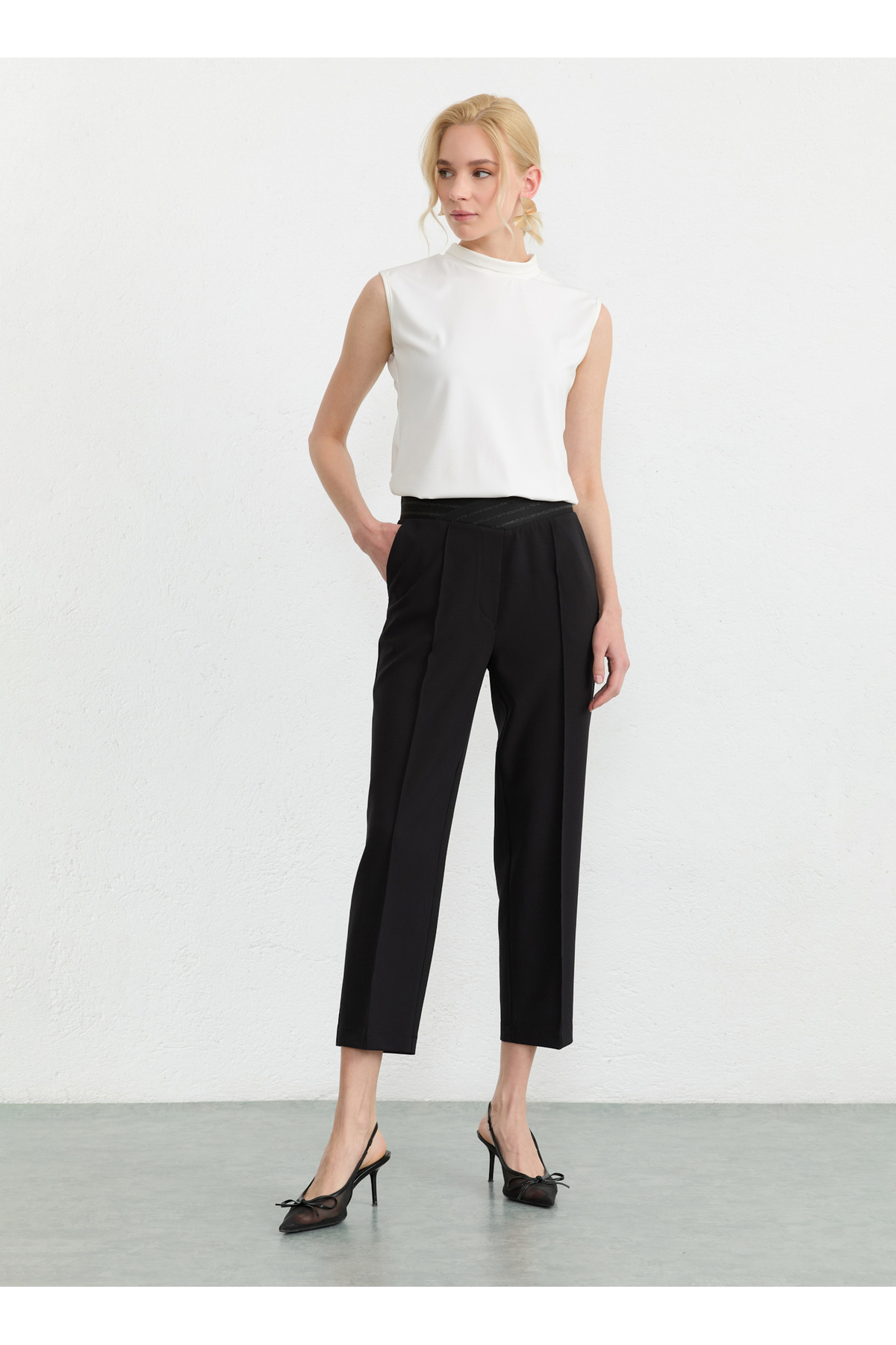 Selen Siyah Kadın Pantolon 26YSL5579 görsel 3