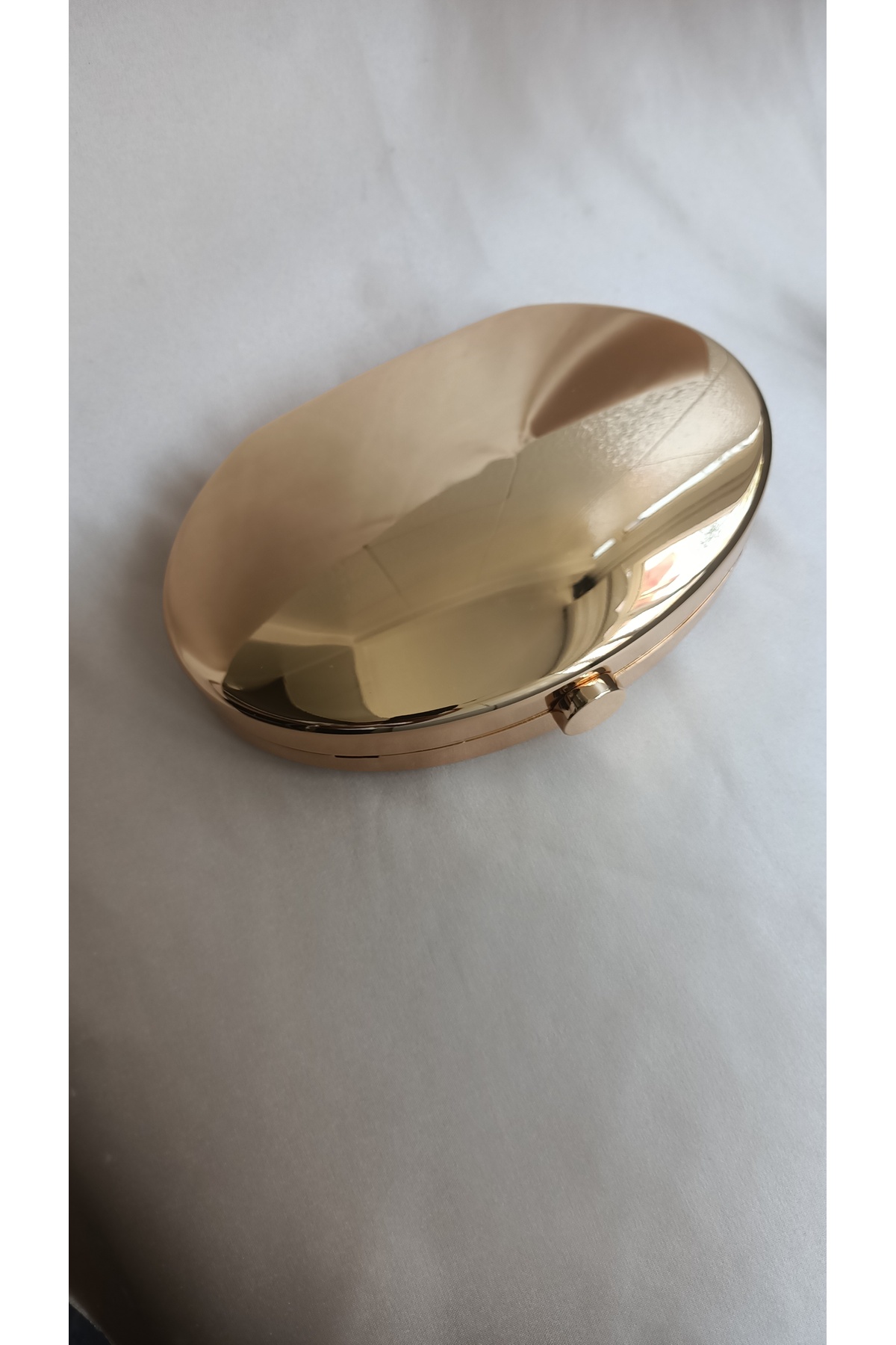 Gül karatekin gk Kadın Gold Metal Oval Formlu Özel Tasarım Ekstra Zincir askılı Özel gün Portföy Clutch Çanta görsel 5