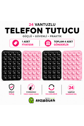 Q Aksesuar Vakumlu Slikon Vantuz Telefon Tutucu, Cep Telefonu İçin Yapışkanlı...