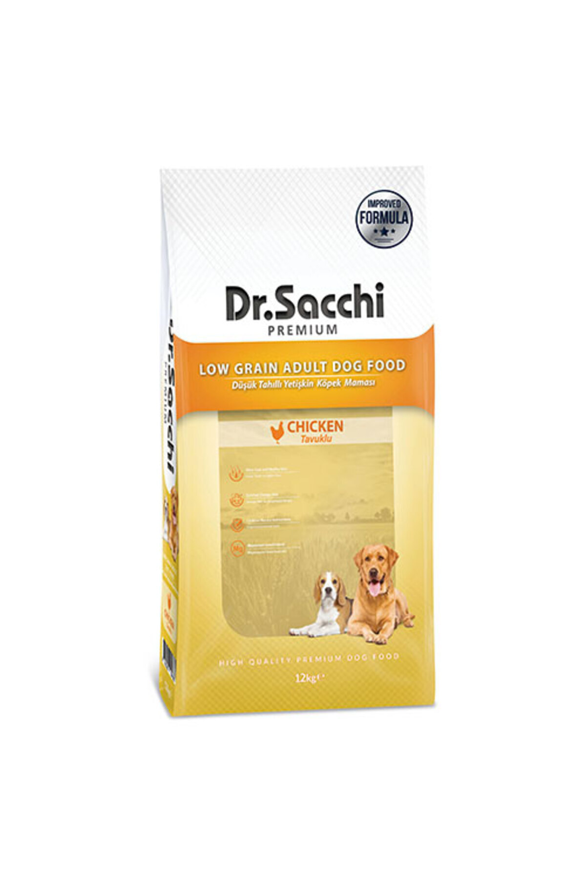 Dr. Sacchi Dr.Sacchi Premium Tavuklu Düşük Tahıllı Yetişkin Köpek Maması 12 Kg - Fiyatı, Yorumları