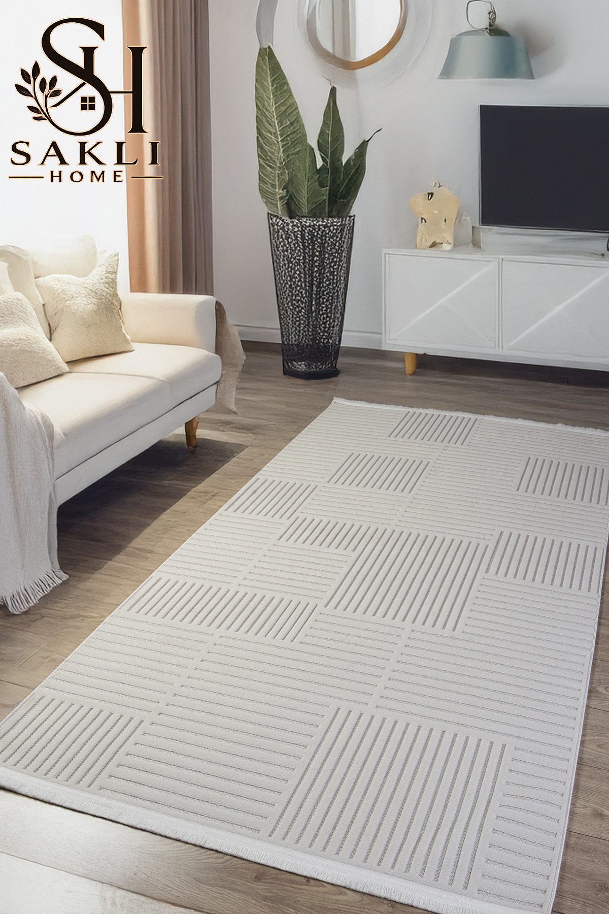 Ecru White Sisal Curl Woven Straw Machine Rug Fringed Anti-Slip Living Room Kitchen Children's Room