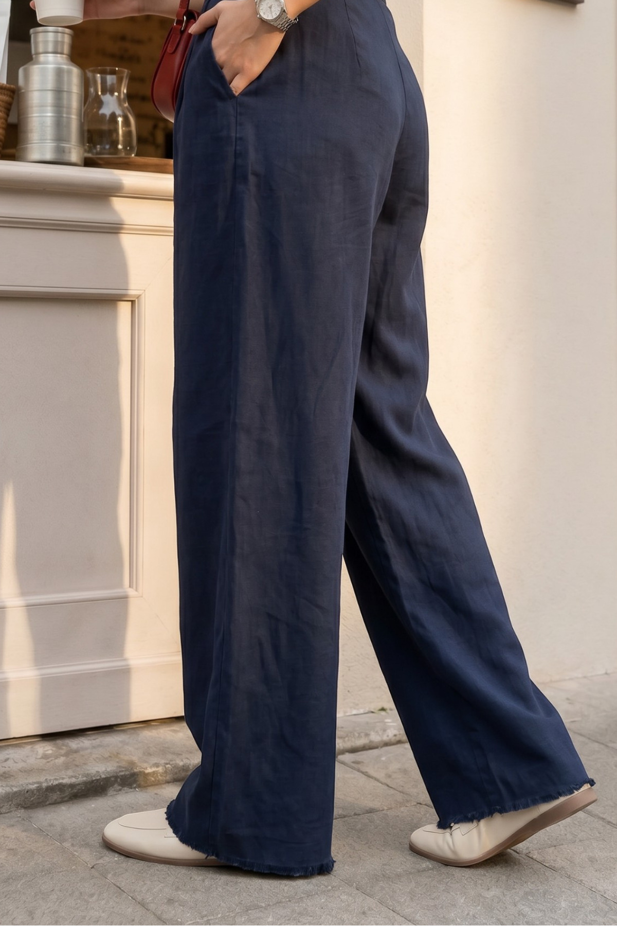 macharel jeans Çıtçıt Kapamalı Cepli Gabardin Pamuk Lacivert Pantolon görsel 6