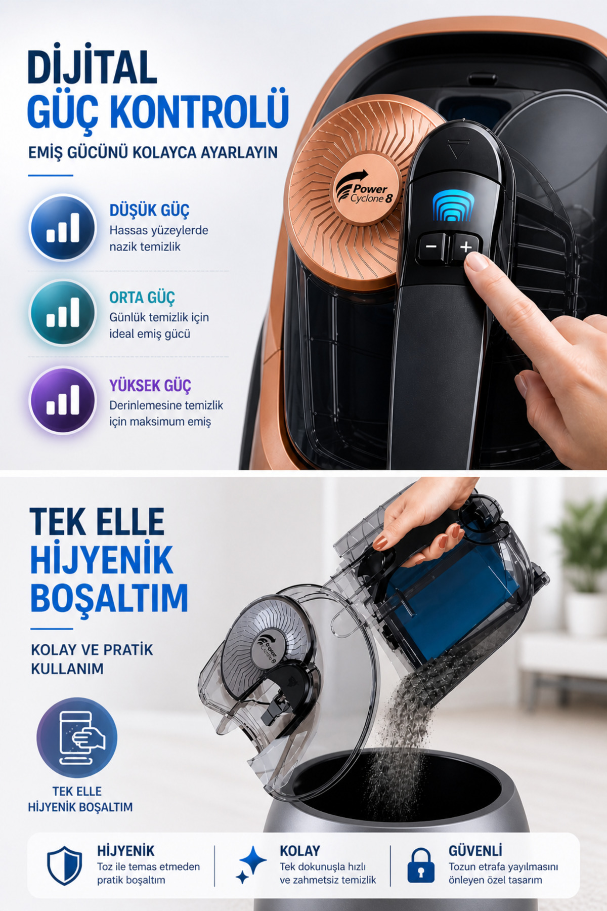 سری جدید جاروبرقی بدون کیسه پاور پرو مکس با قدرت 900 وات و چراغ LED