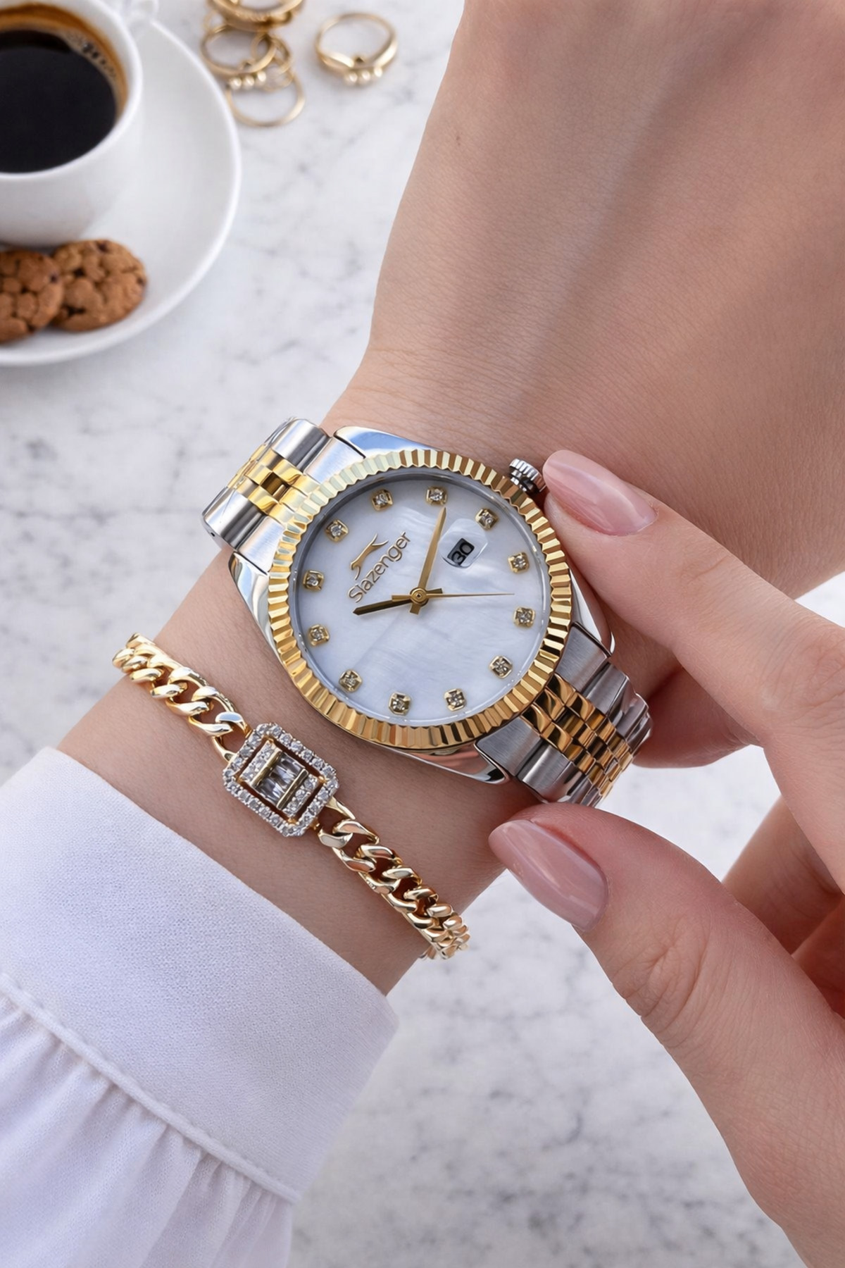 Steel Band 50 Mt Waterproof Women Wrist Watch Bracelet Bsl.09.2258.3.03