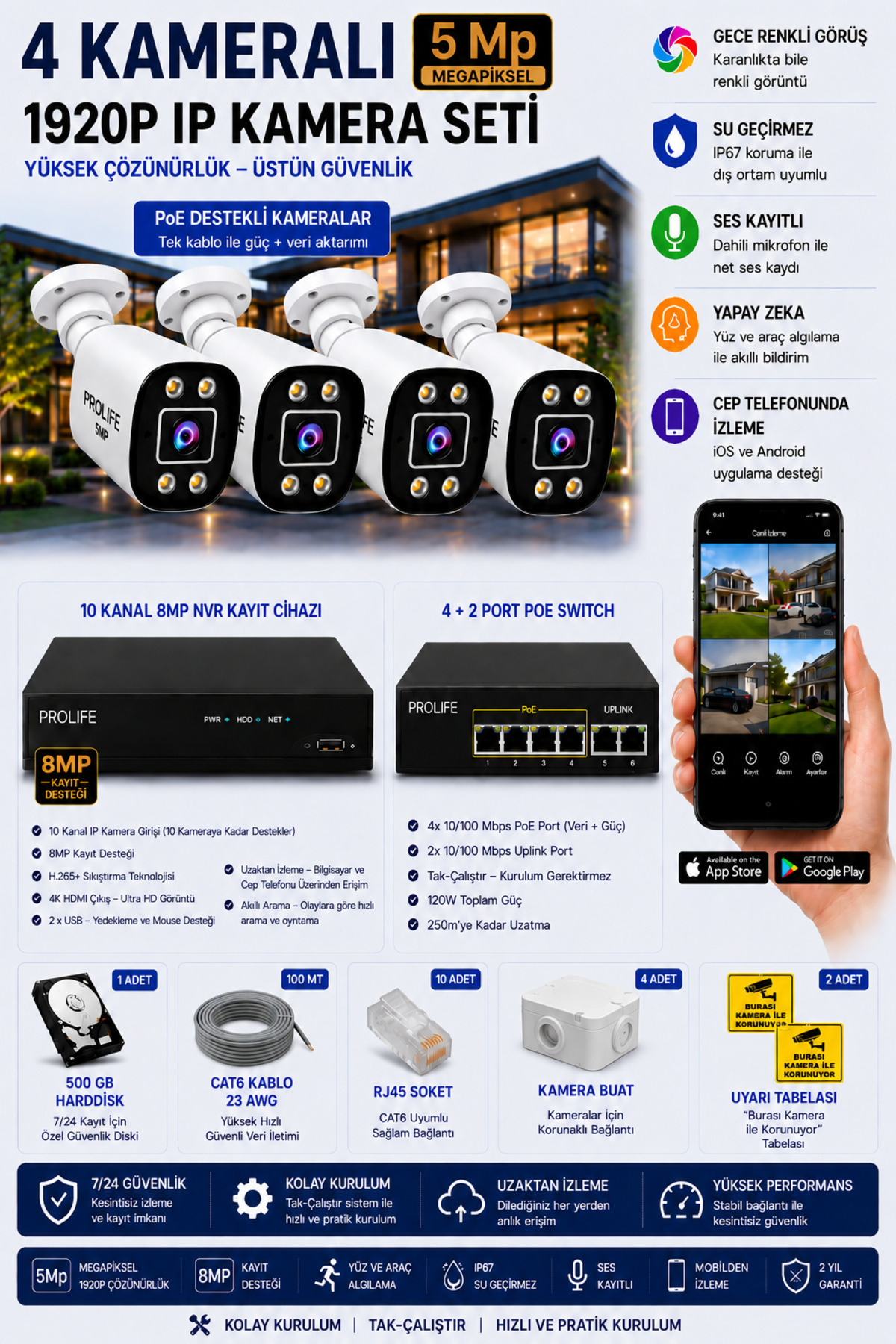 4 Camera Audio 4k 1440p Full Hd Poeli Ip Camera Night Color Ultra Hd Resolution Security Camera