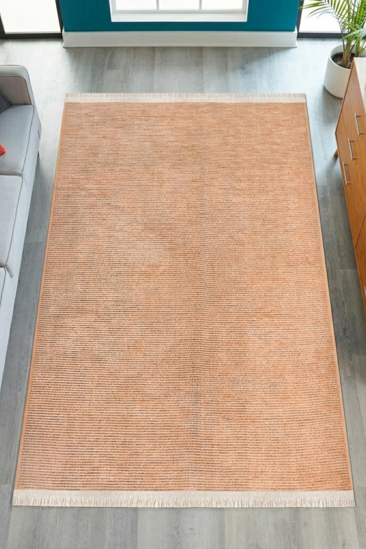 Azra Mustard Custom Non-Slip Cotton Woven Rug