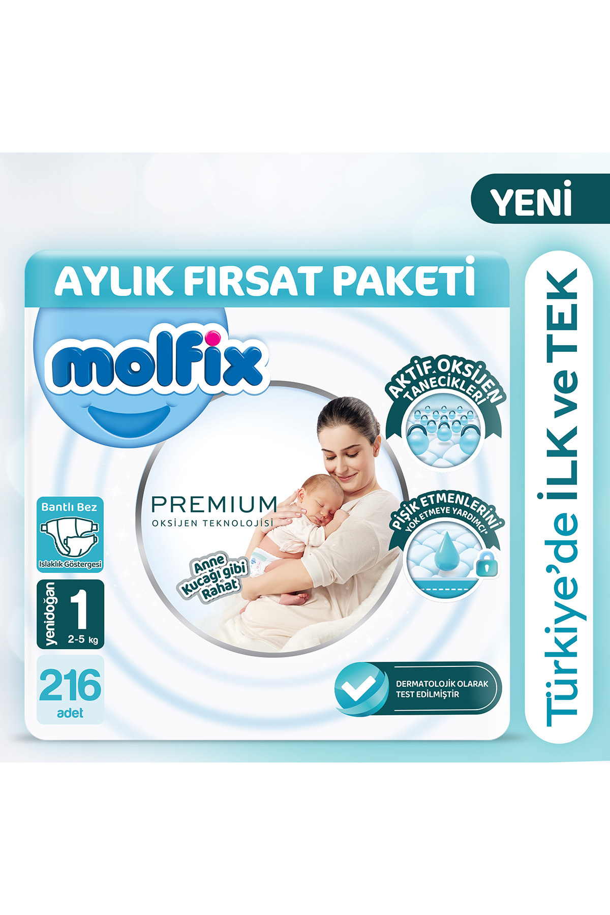 Molfix Premium Aylık Fırsat Paketi 1 Beden 216 Adet - Fiyatı, Yorumları