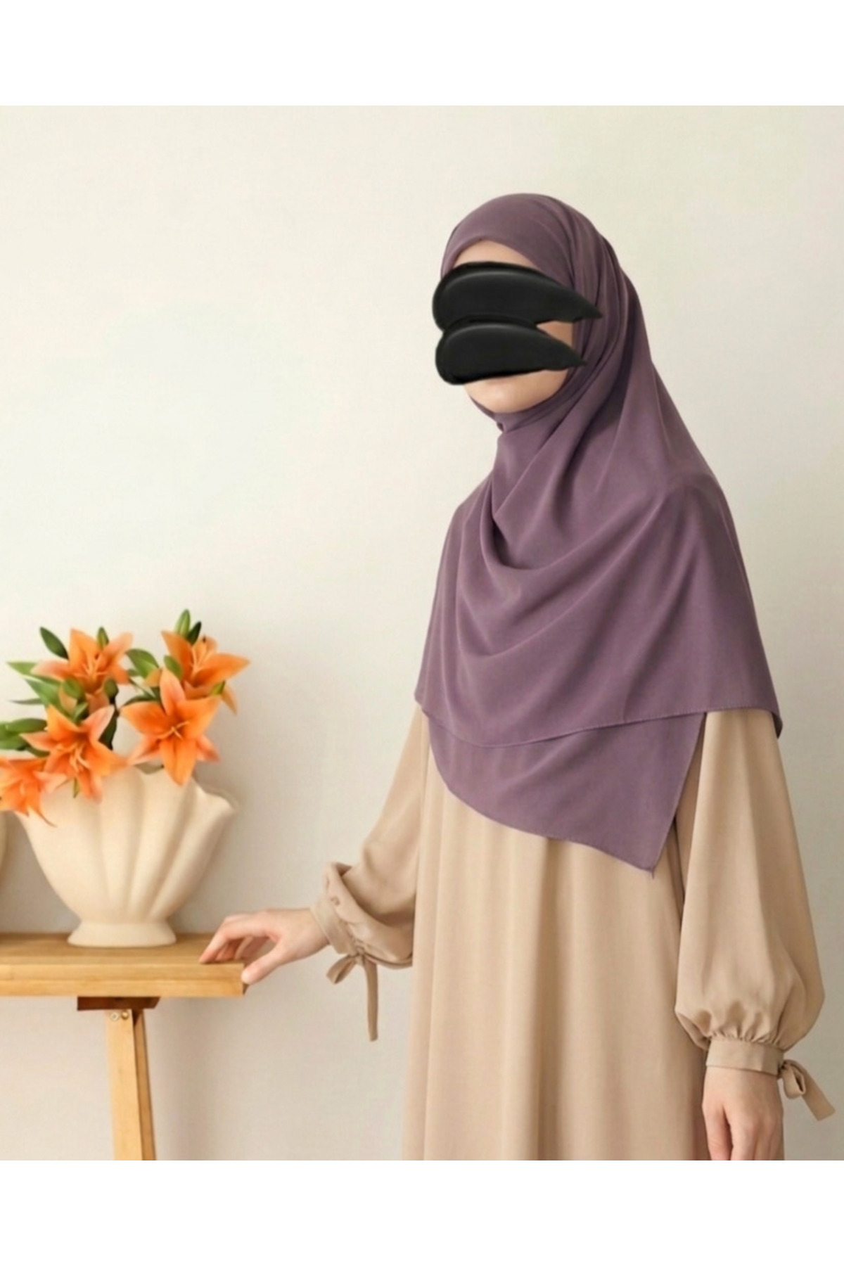 Hijab Medina Silk Scarf 120x120 Dusty Rose