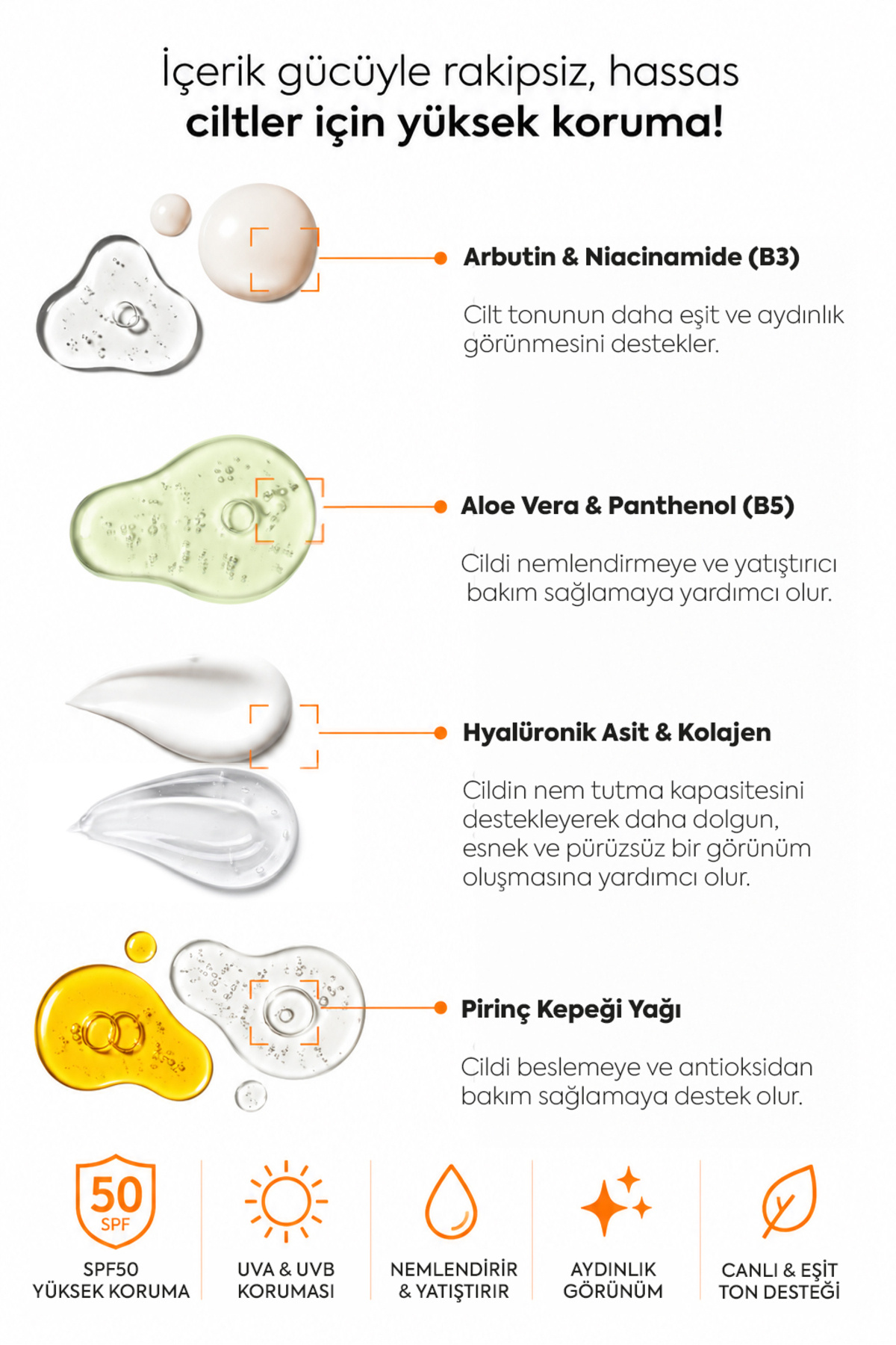 Daha Hassas Ciltler İçin Güneş Kremi SPF50+ Yüksek Koruma Göz Yakmayan Terletmeyen Leke Karşıtı Aydınlatıcı Etkili — pigment-soft — تصویر 6 از 9