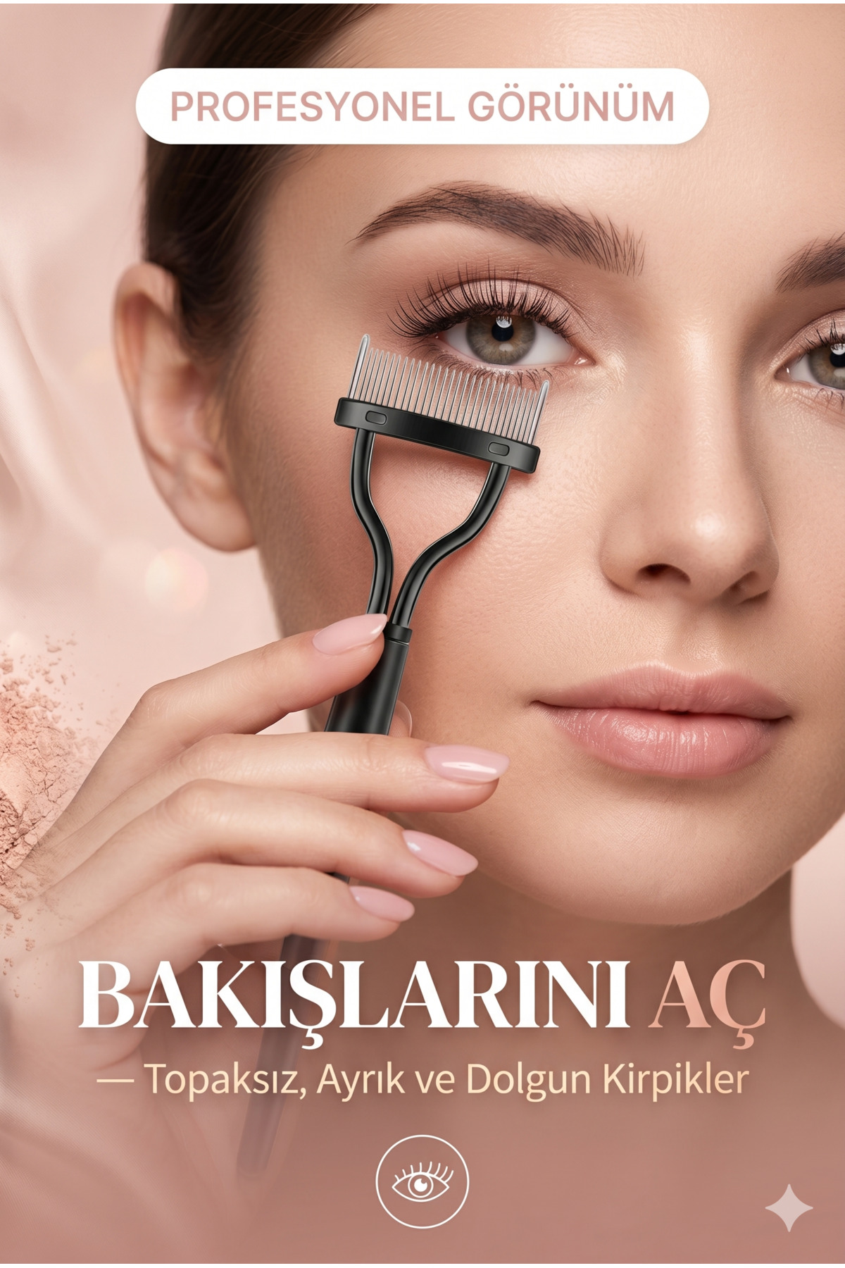 Çanta Boyu Kirpik Aleti Kirpik Ayırıcı Tarak Kirpik Düzenleyici Alet Aparat Kiprik Tarağı — مشکی KİRPİK-KIVIRICI-015 — تصویر 7 از 7