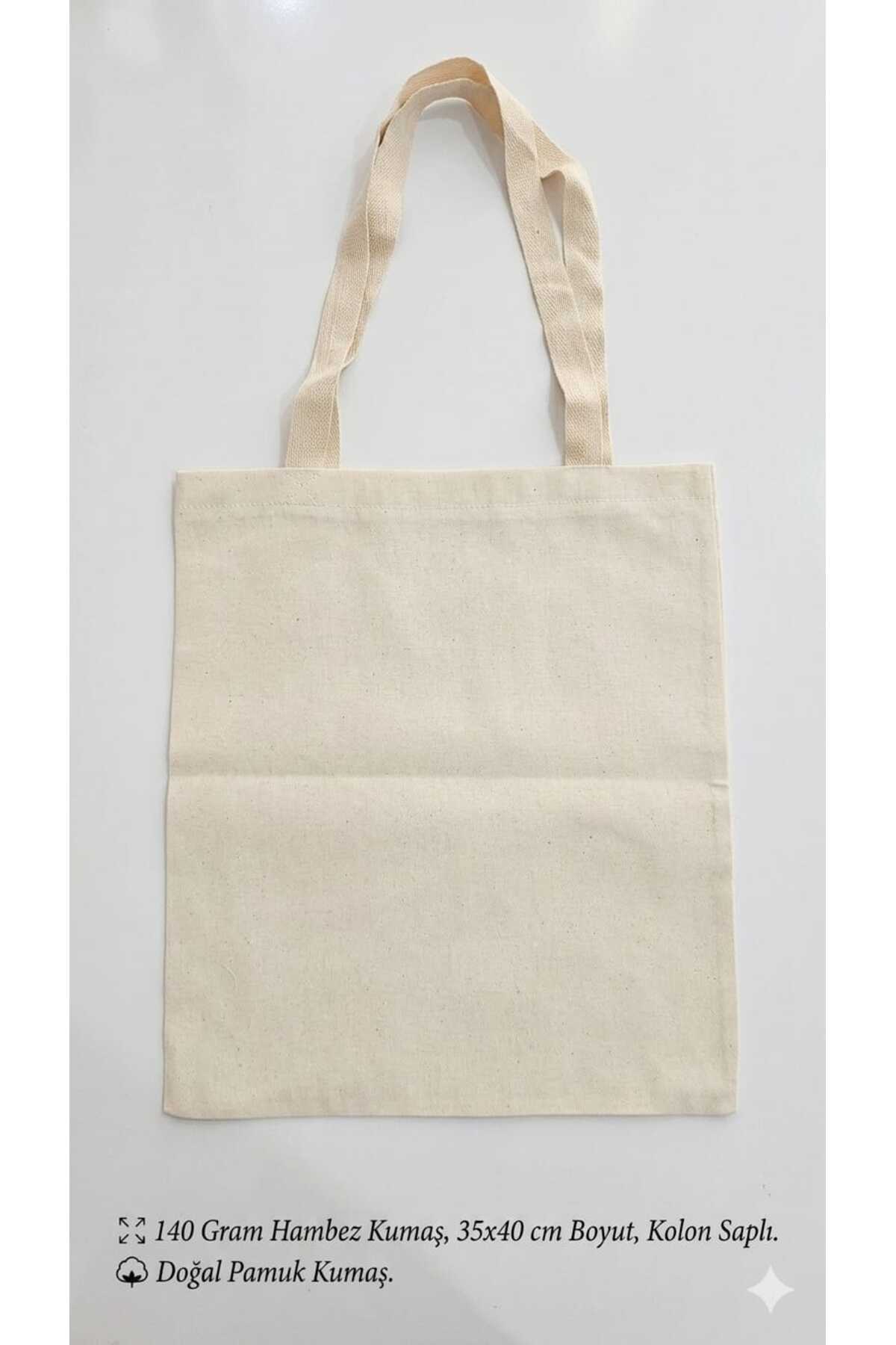 NURİYO Baskısız Ham Bez Çanta %100 Pamuk | 35x40 Cm | 140 Gr/m² | Doğal Renk Punch Çanta | 1 Adet görsel 3