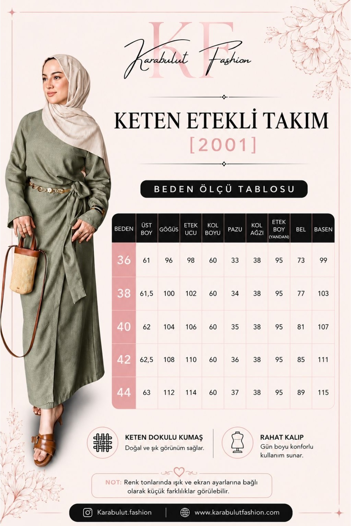 Marselline Haki Keten Takım görsel 3