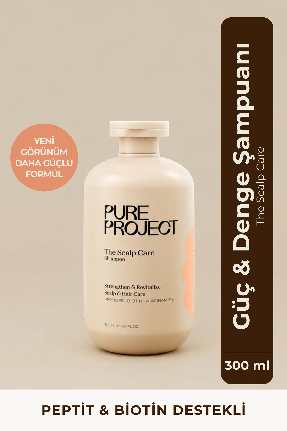 Pure Project Bitkisel İçerikli Şampuan 300 ml | Peptit & Biotin ile Güçlendirici Bakım — 8682835806242