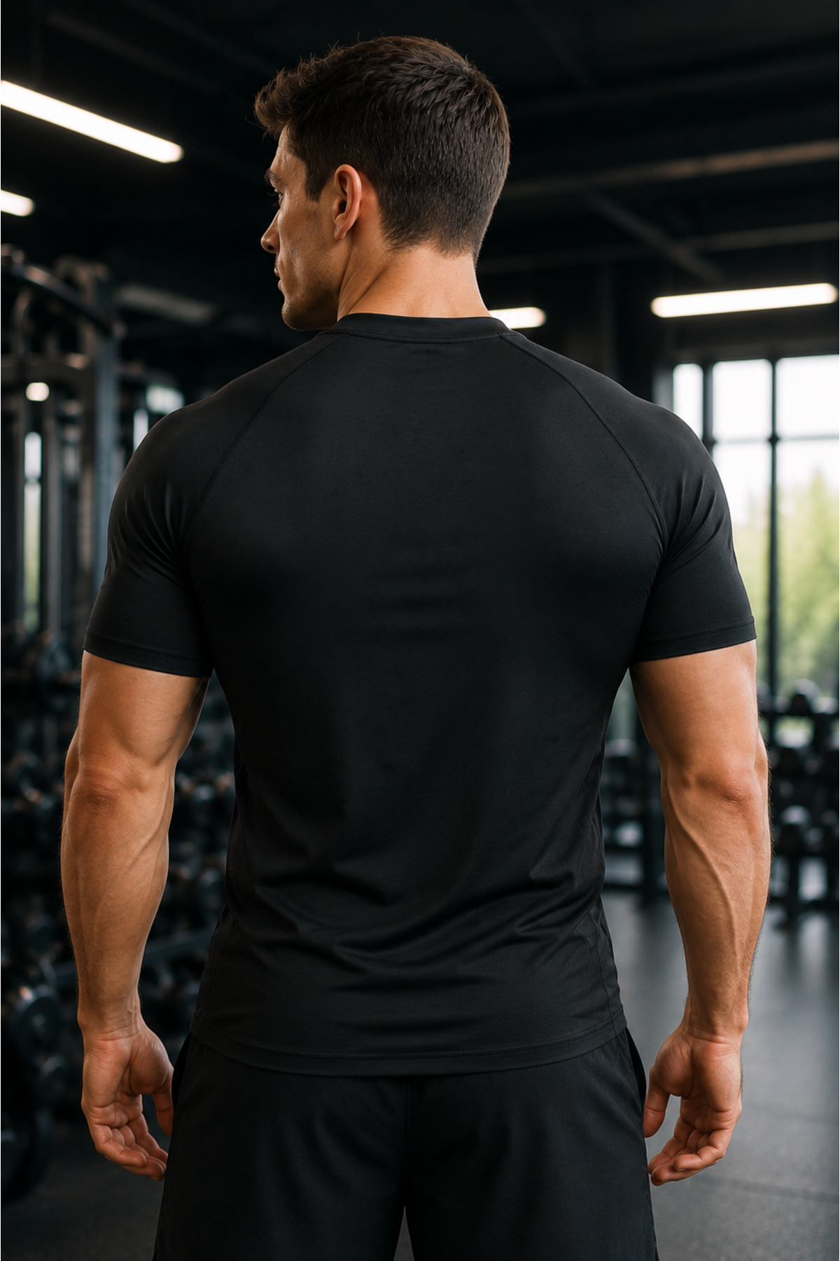 GHASSY CO Erkek Compression Sports Premium Nefes Alan Hızlı Kuru Koşu Fitnes Reflektör Spor T-Shirt görsel 2