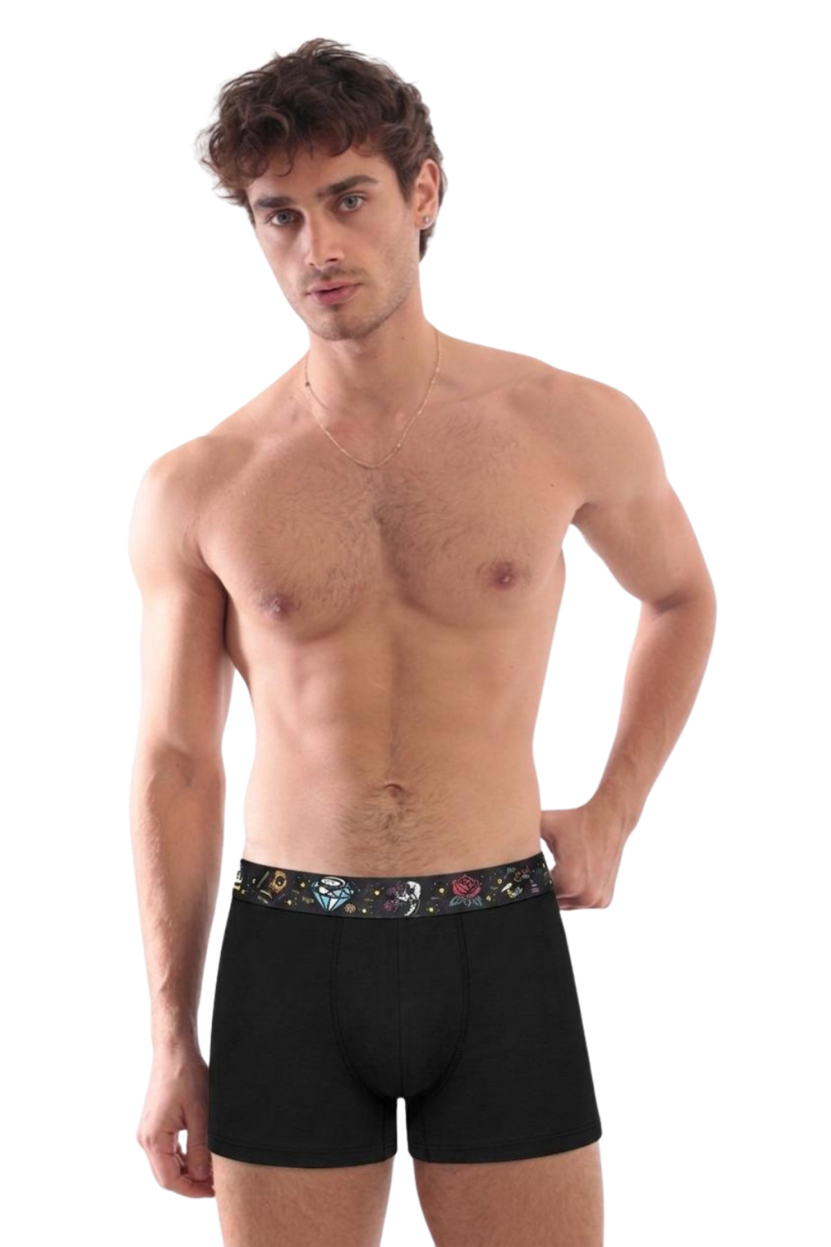 Saint Sail Pamuklu Likralı Esnek Kumaşlı Baskılı Renkli Desenli 3'lü Set Erkek Boxer görsel 2