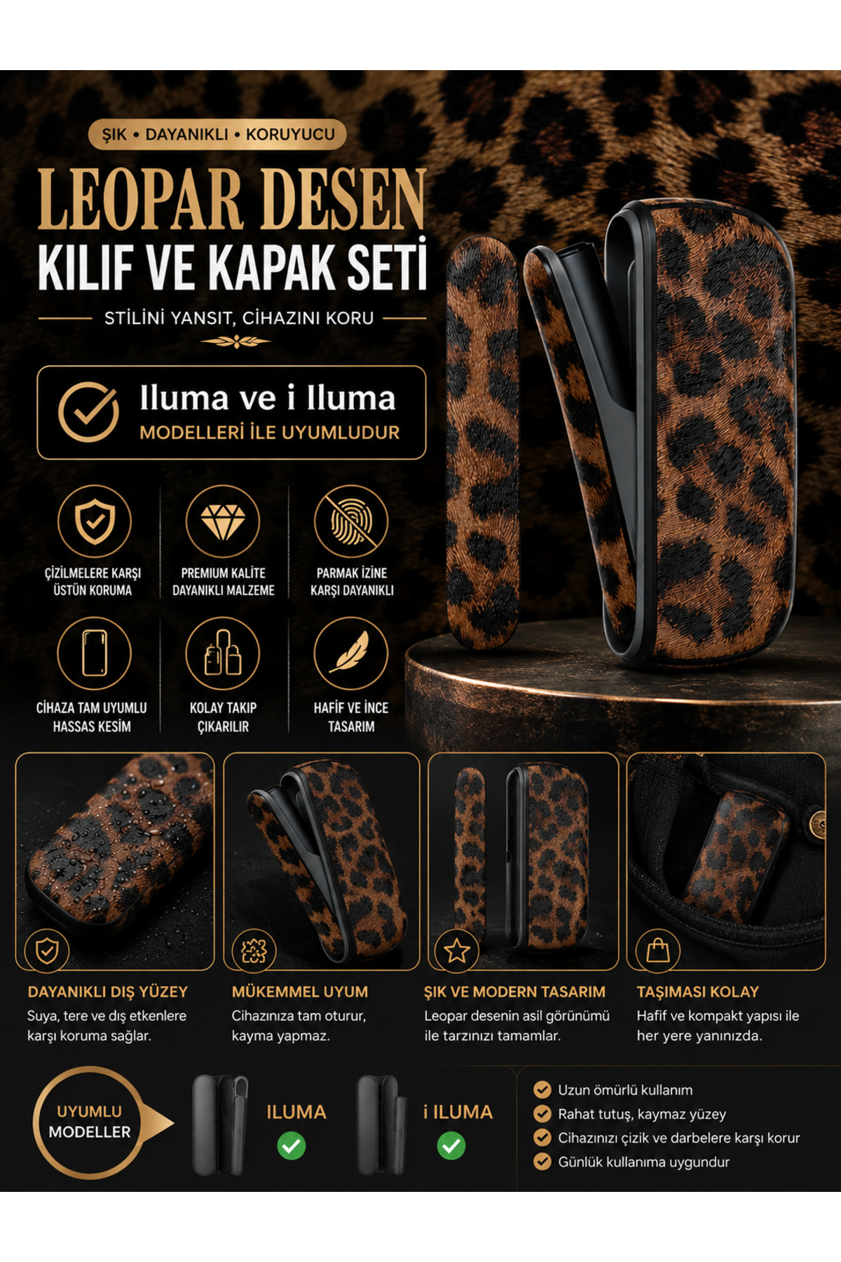 Zigver Iqos Iluma ve i Iluma Modeli İçin Leopar Terea ile çalışan