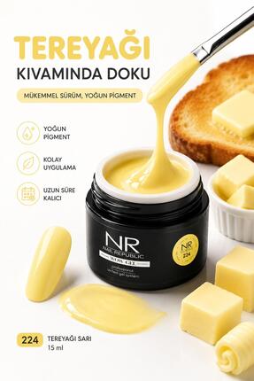 Nail Republic Builder Jel Sarı Wow Gel 224 (15GR) | Profesyonel Tırnak Yapıla...