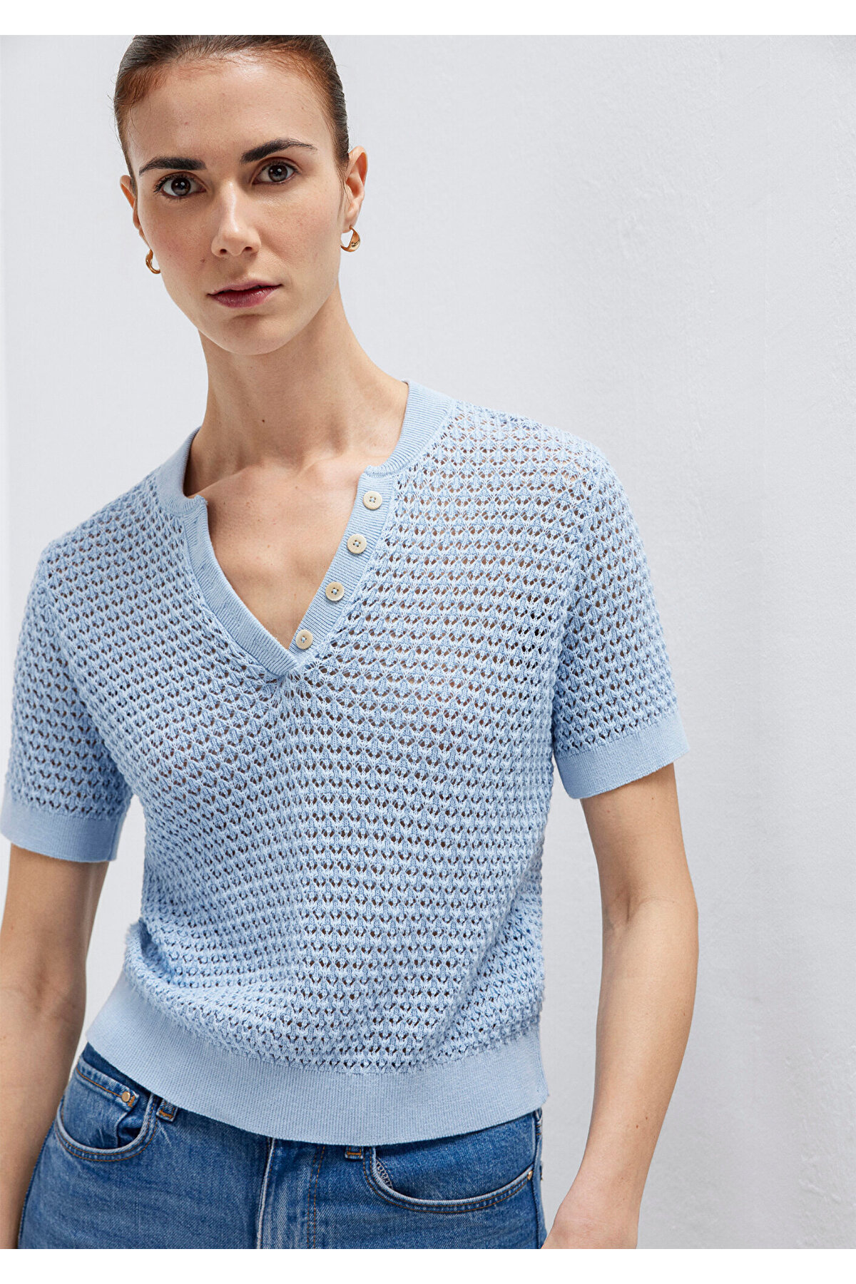 Mavi  Triko Polo Slim Fit / Dar Kesim 1710886-90160 - Görsel 3