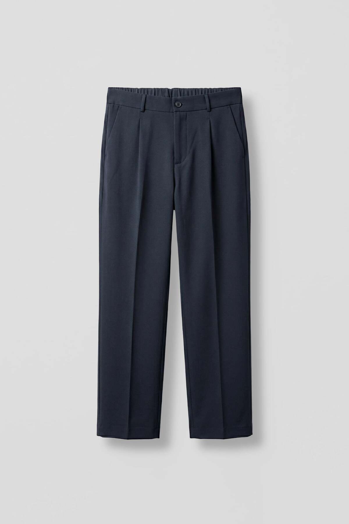Men's Baggy Fit Elastic Waist Casual Pants Navy Blue