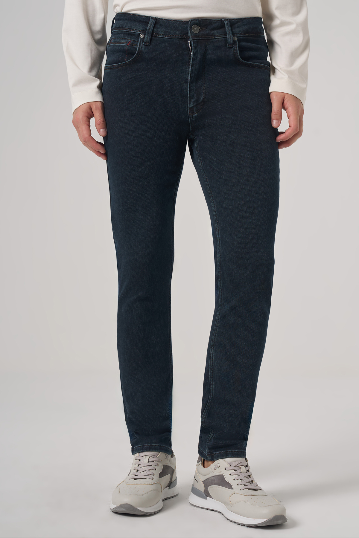Morven Erkek Haki Denim 5 Cep Slim Fit Jean Kot Pantolon