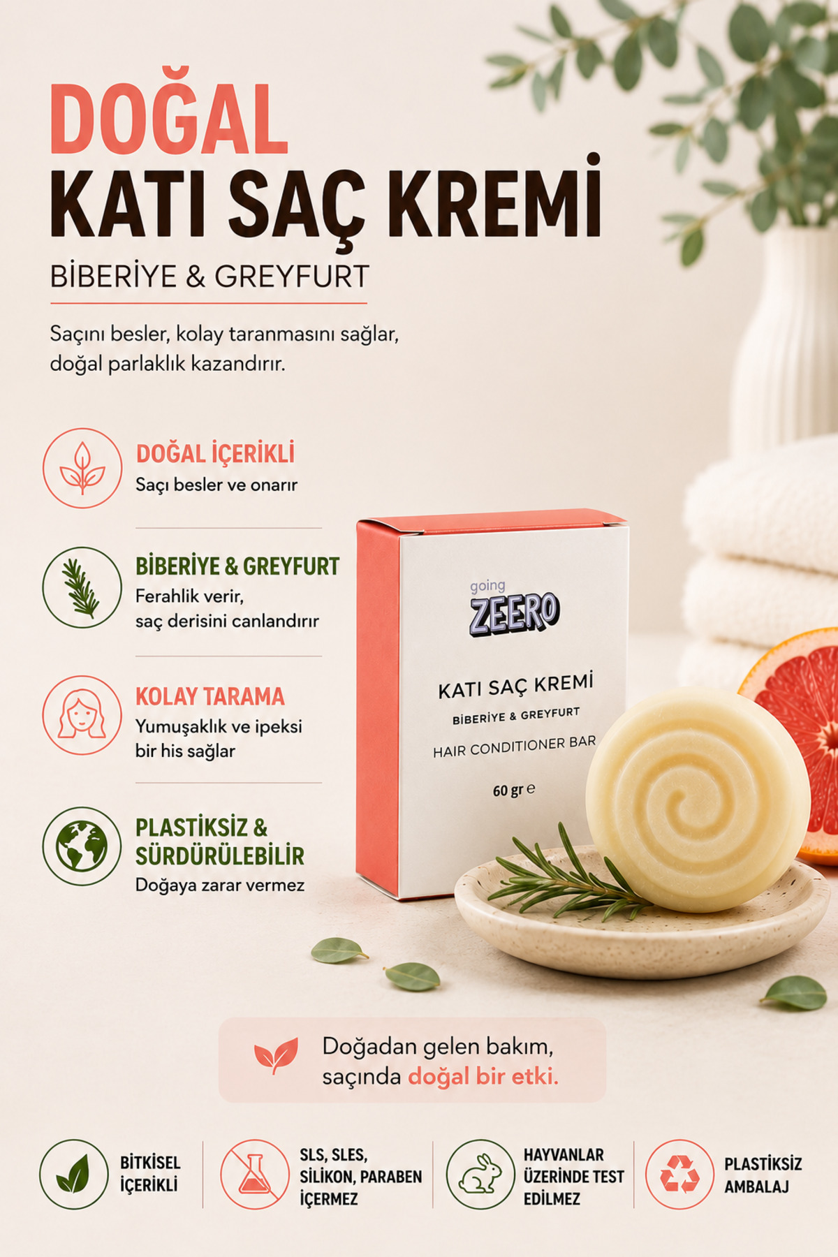 Going Zeero Katı Saç Kremi - Biberiye & Greyfurt — Biberiye&Greyfurt