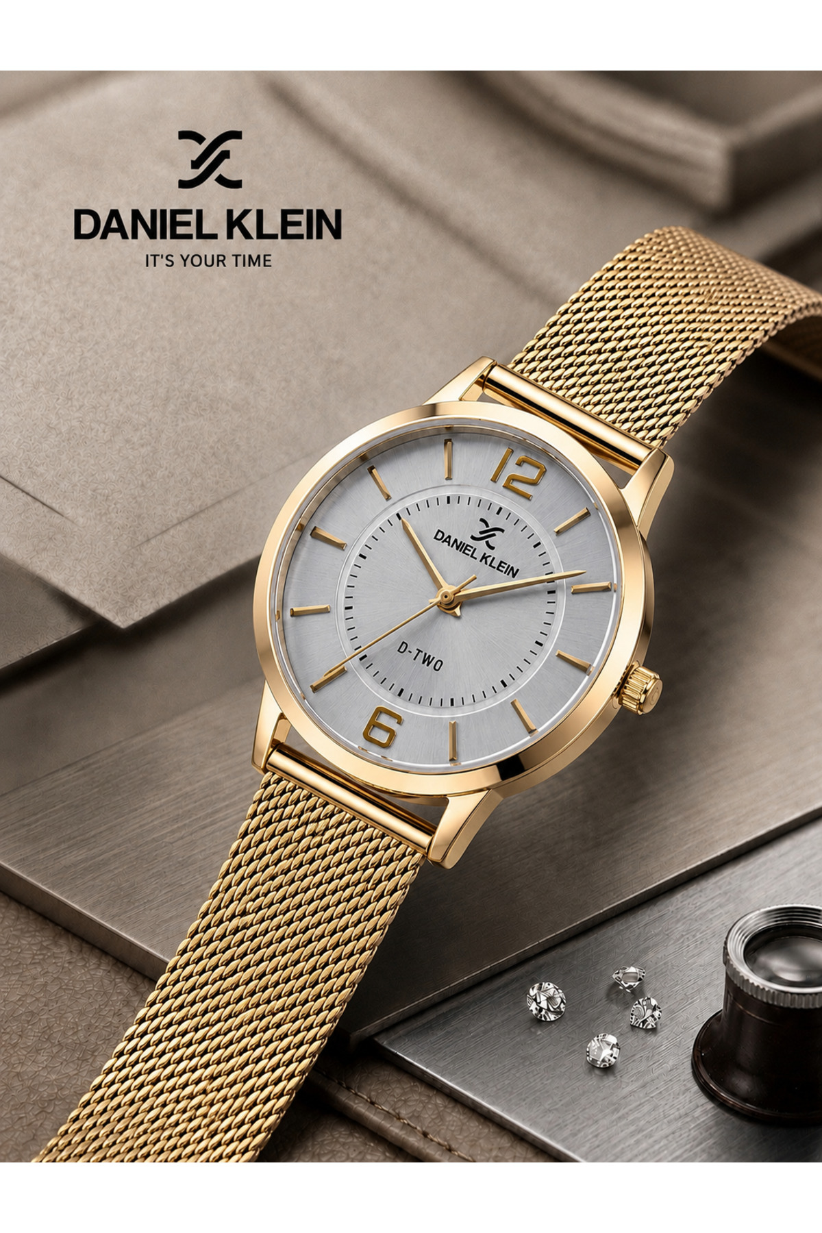 Daniel Klein Gold Hasır Çelik Kordon 30 Mt Suya Dayanıklı Kadın Kol Saati görsel 2