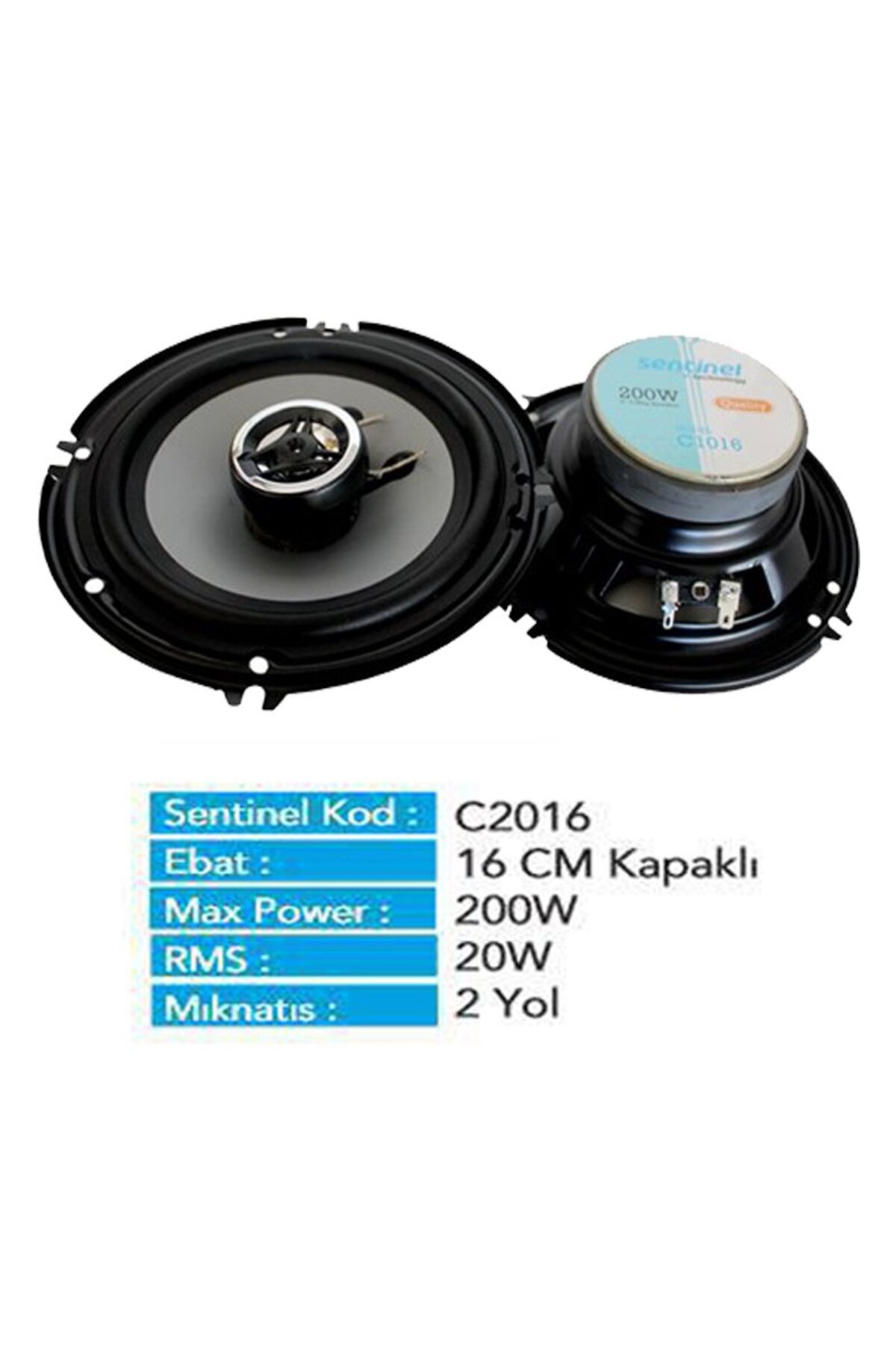 Sentinel Hoparlör Seti 16 cm 200 Watt - Fiyatı, Yorumları