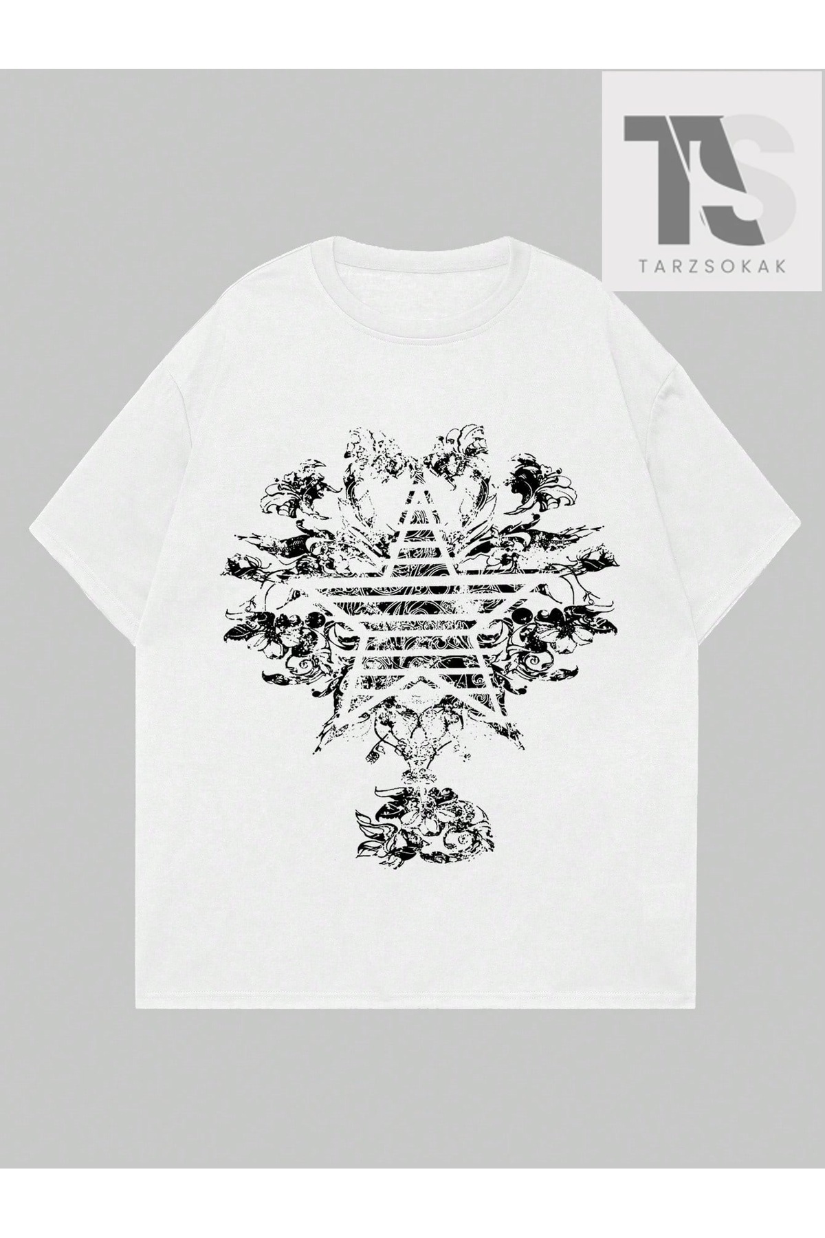 Grunge Punk Men's Star Printed T-Shirt