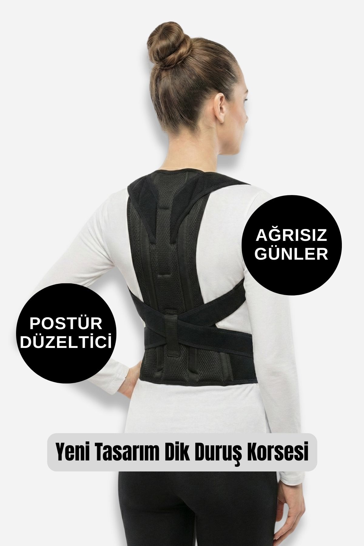 Arnee Dik Duruş Korsesi Kadın Erkek Dik Durmak için Kamburluk Kifoz Bel Sırt Ağrısı Giderici Destekleyici Anti Alerjik Balenli Korse görsel 5