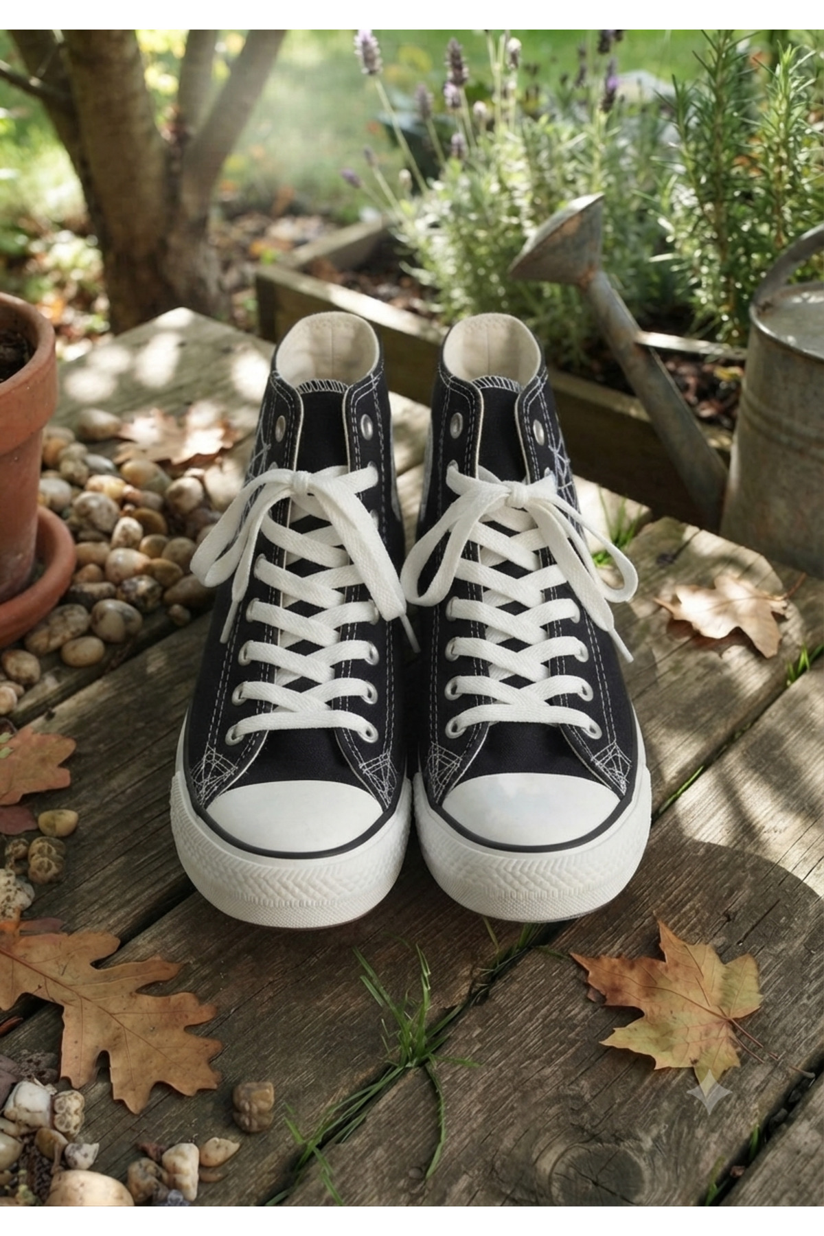 Lideral Heart Spider Web Baskılı Convers Unisex Boğazlı Bağcıklı Sneaker Günlük Rahat Ayakkabı görsel 4