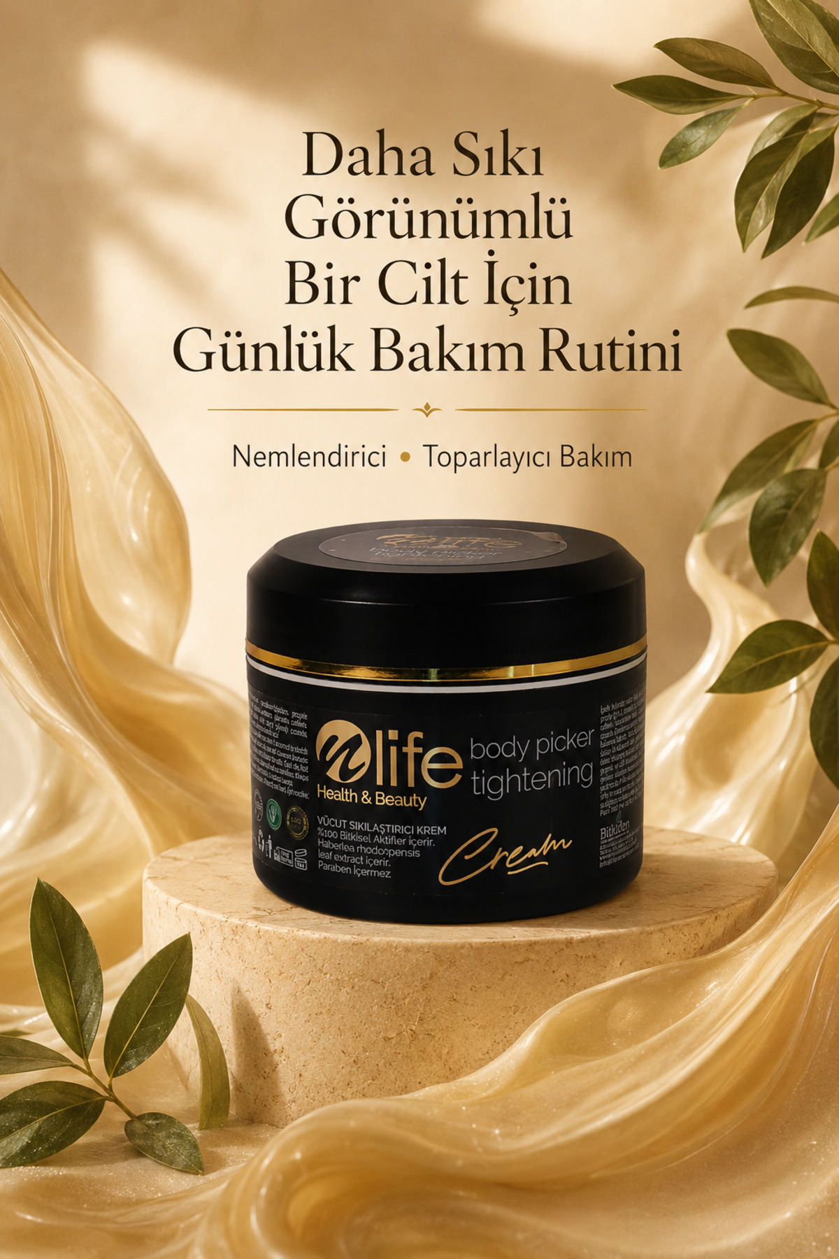 Toparlayıcı Sıkılaştırıcı Nemlendirici Selülit Karşıtı Body Tightening Cream 150ml Kafeinli Selülit Görünümü Karşıtı Nemlendirici — %100 Bitkisel Aktifler İçerir — تصویر 5 از 5